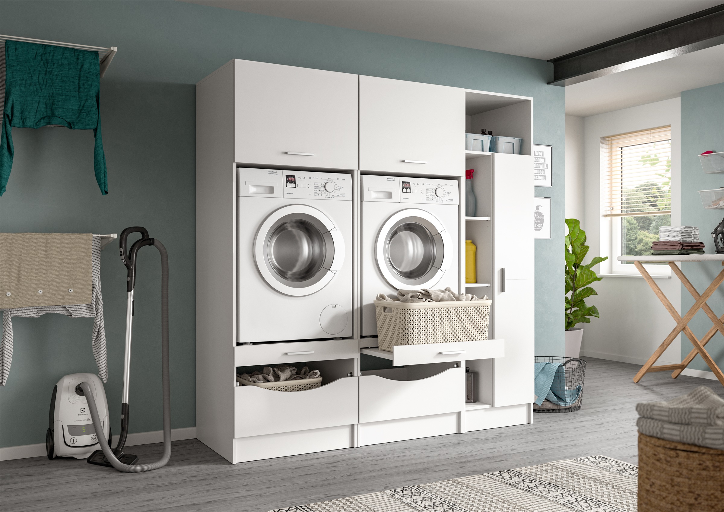 welltime Badmöbel-Set »FALAS, TOPSELLER!, 3-teilig, Hauswirtschaftsraum Set günstig online kaufen