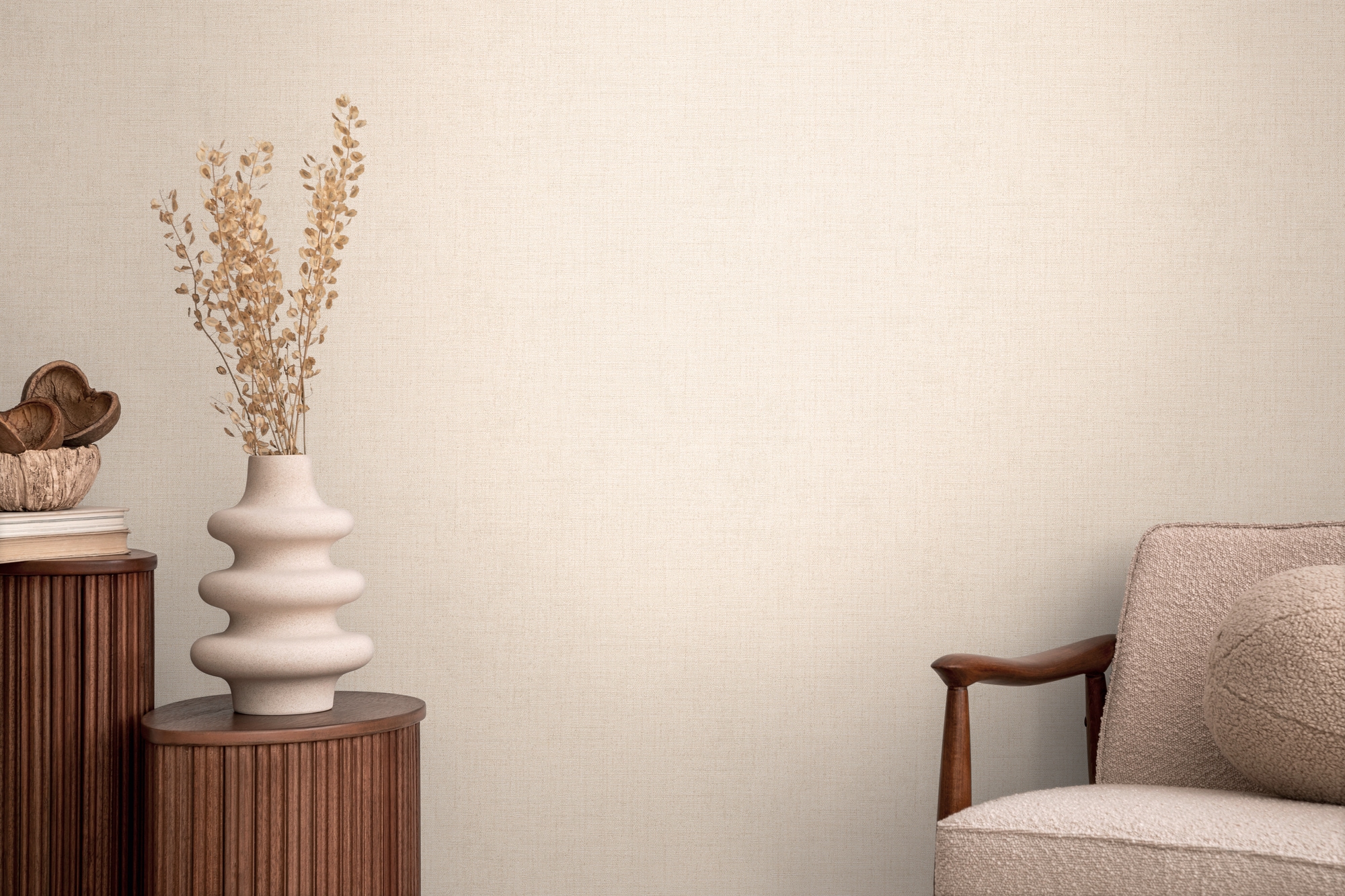 CosmoLiving by Cosmopolitan Vliestapete »Natural Texture – Struktur-Unitapete« matt strukturiert Zeitlose Vliestapete in natürlicher Leinenoptik