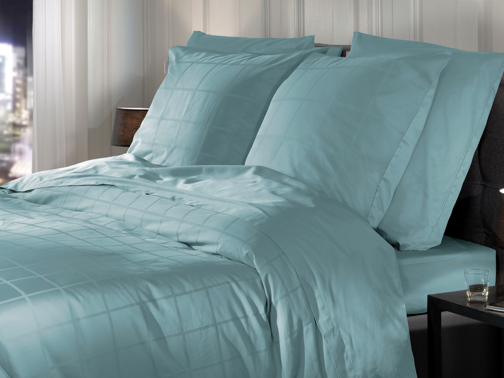 Heckett & Lane Wendebettwäsche »Diamante« 2 Stk. kariert, hochwertiges Mako-Satin, Bettwäsche ab 135x200 cm.