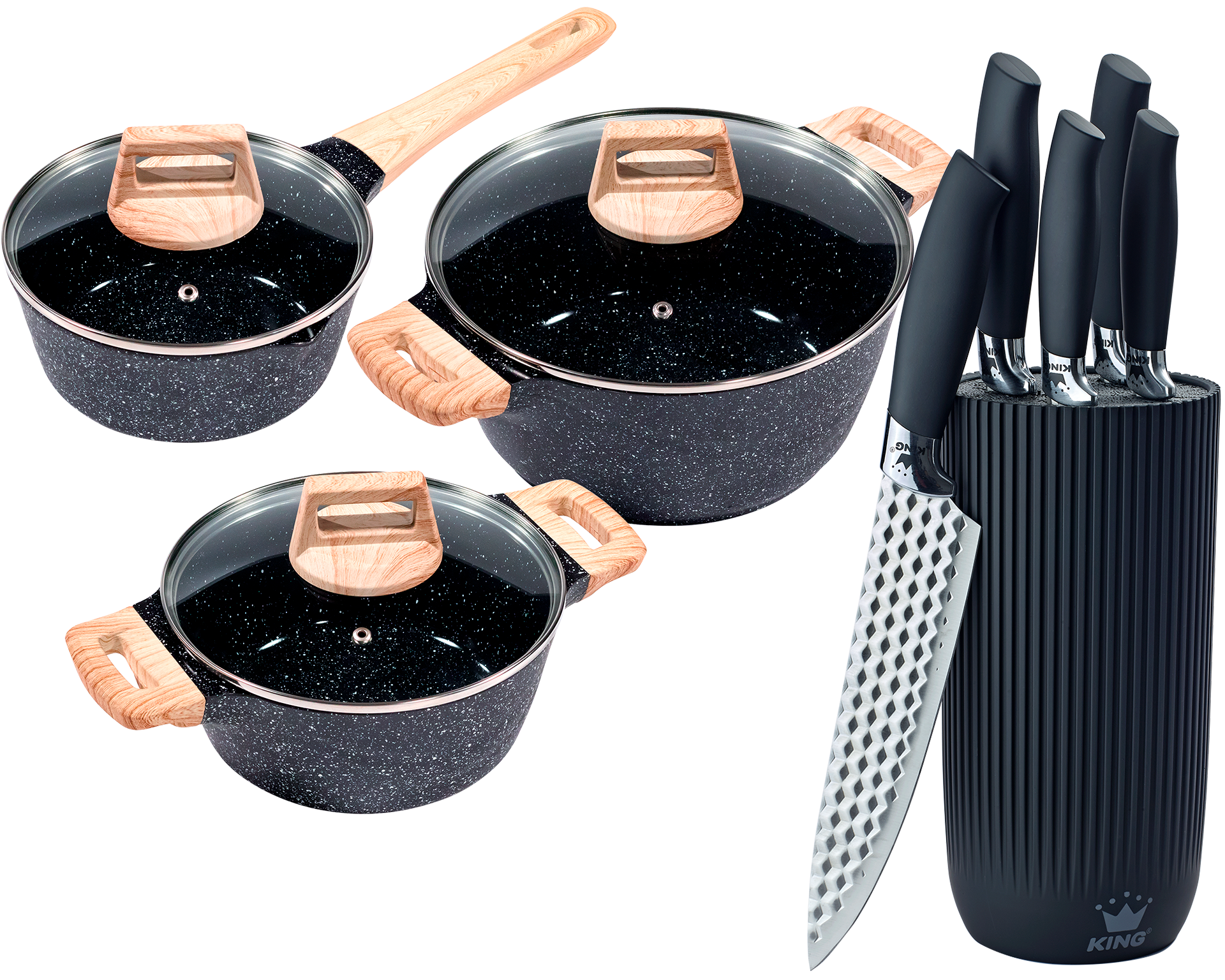 KING Topf-Set »»ESSENTIAL« Aluminiumguss, Induktion, Antihaftbeschichtung« günstig online kaufen