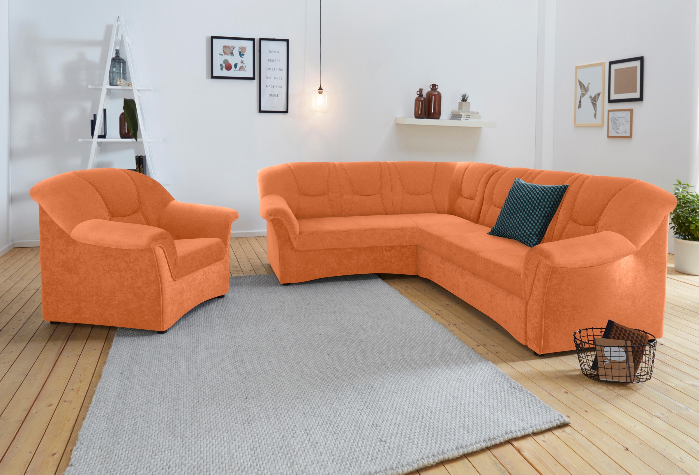 DOMO collection Ecksofa »Sarafina zeitlos&bequem, optional mit Federkern, B günstig online kaufen