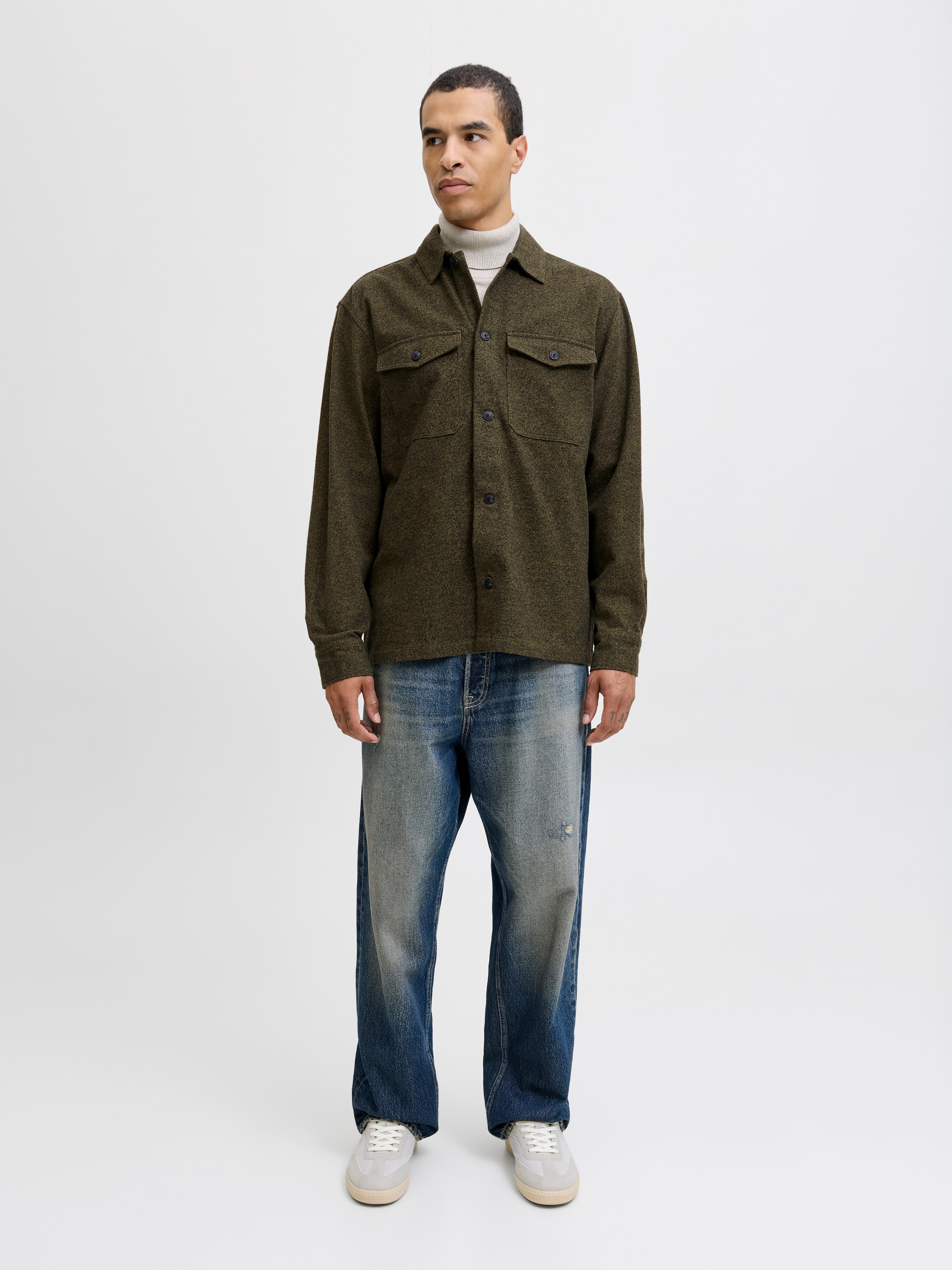 Jack & Jones Langarmhemd »JJEPERFECT MELANGE OVERSHIRT LS SN«