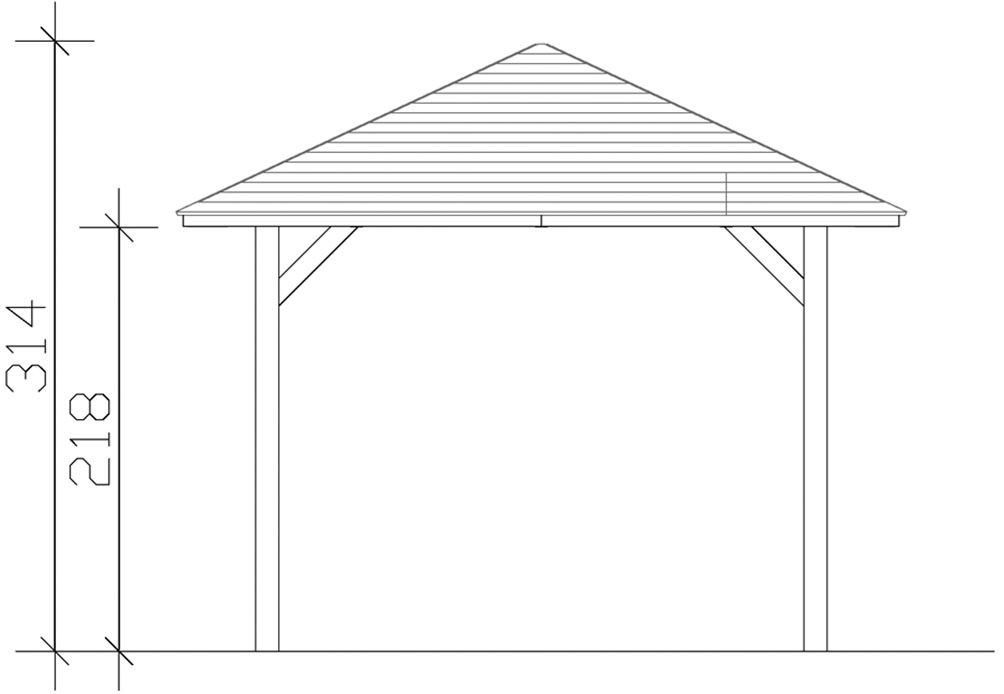 Skanholz Pavillon »Cannes 1«, 4-Eck, BxT: 374x374 cm