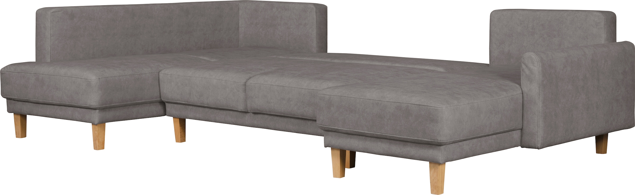 Home affaire Wohnlandschaft »TRIPLO U-Form wahlweise mit Schlaffunktion, B/T/H: 310/192/90 cm«, Schlafsofa, auch mit Bettkasten, Steppung im Rückenkissen