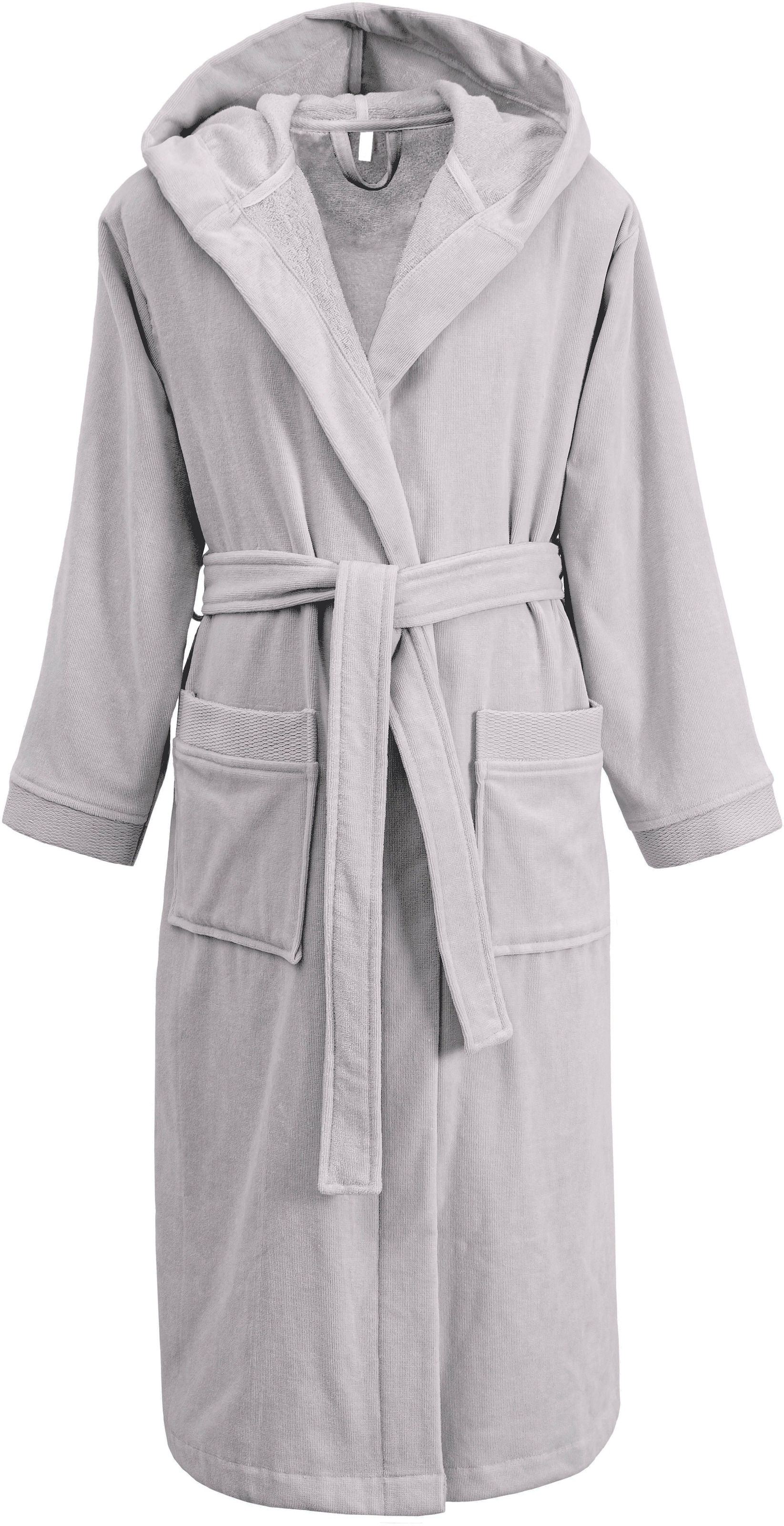 OTTO home Unisex-Bademantel »Fenya, 330 g/m², Premium, Hotelbademantel, Morgenmantel,  Sauna & Spa« 1 Stk. Reißverschlusstaschen, weich mit GRATIS-Zugabe: 1x Duschtuch 70x140 cm