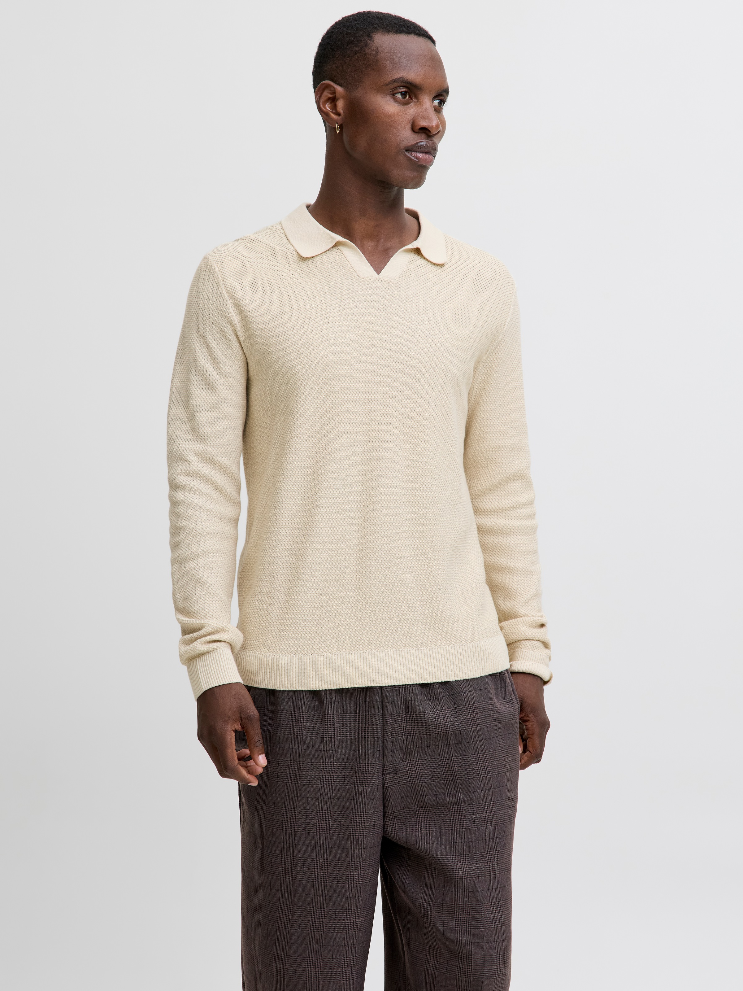 Jack & Jones Polokragenpullover »JPRBLAEASTON KNIT SPLIT NECK LS SN«
