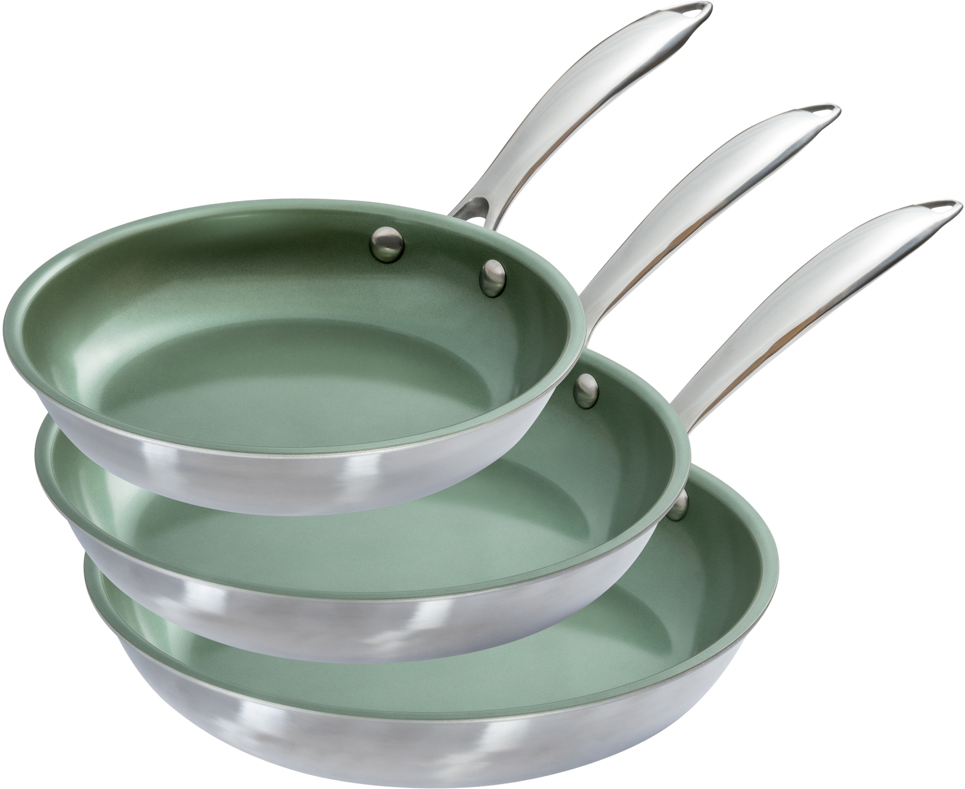 JUST VEGAN Pfannen-Set »CeraVegan« Edelstahl 18/8 Set, 3 Stk. tlg. Pflanzli günstig online kaufen