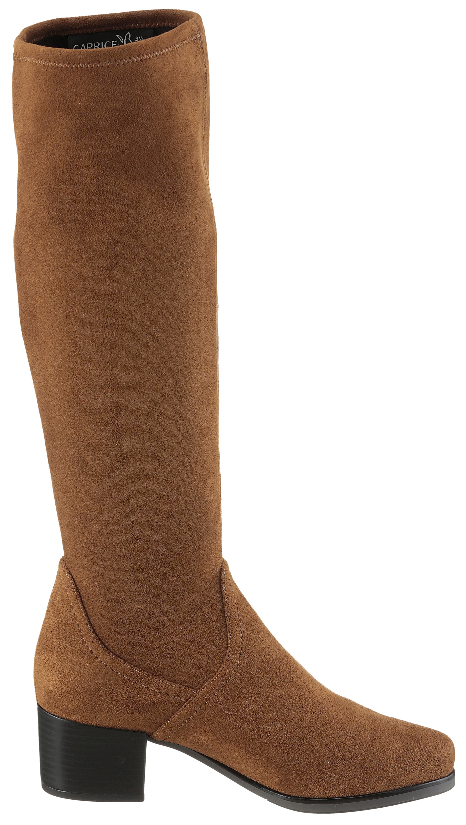 Caprice Stiefel, Blockabsatz, Schlupfstiefel mit Stretch-XS-Schaft in schmaler Form