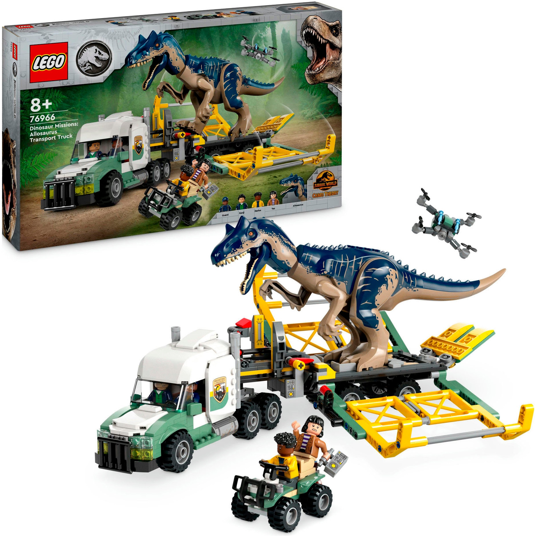 LEGO® Konstruktionsspielsteine »Dinosaurier-Missionen: Allosaurus-Transporter (76966)«, (588 St.), LEGO Jurassic World; Made in Europe