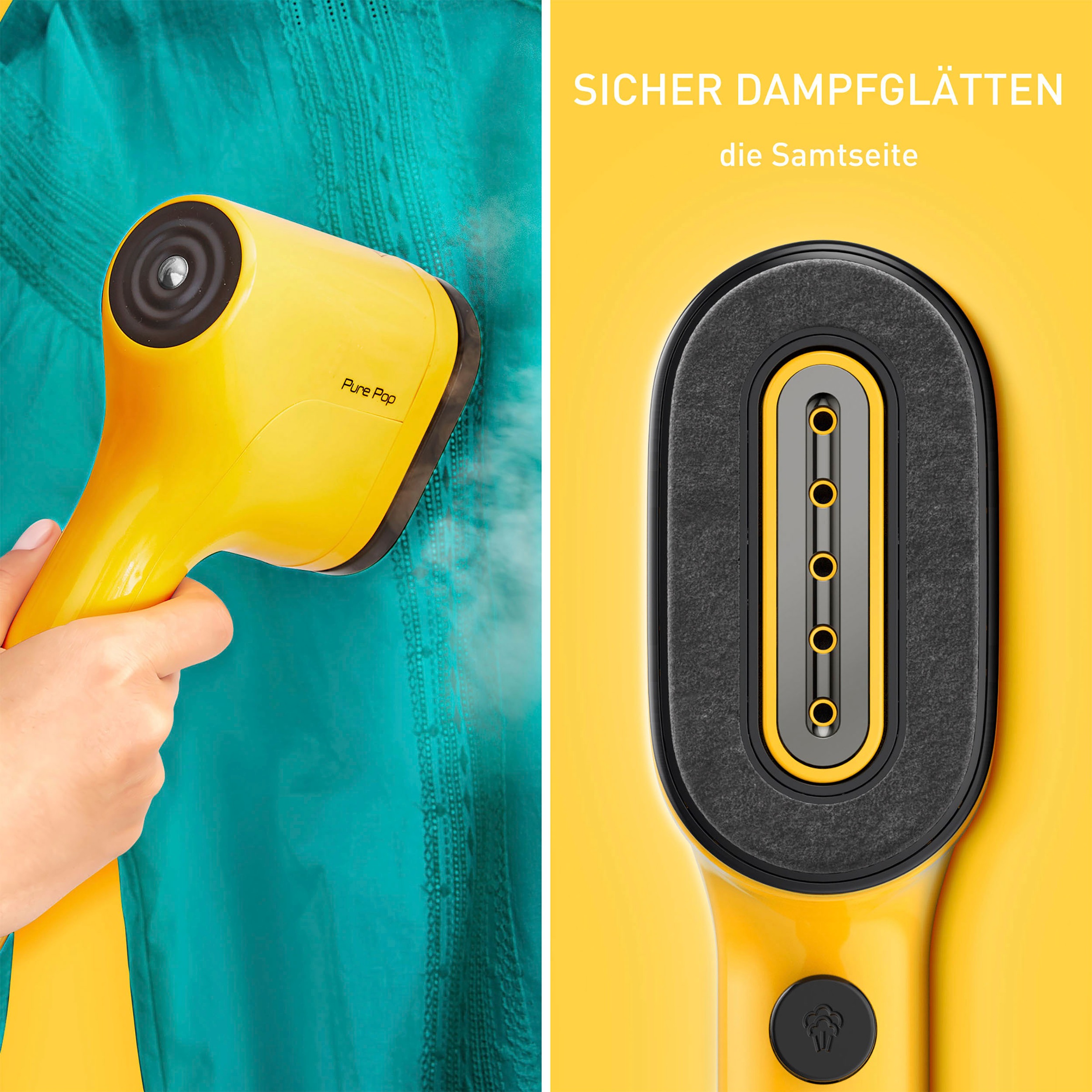Tefal Dampfbürste »Pure Pop«, 1300 W, entfernt bis zu 99,99% der Viren/Bakterien/Keime