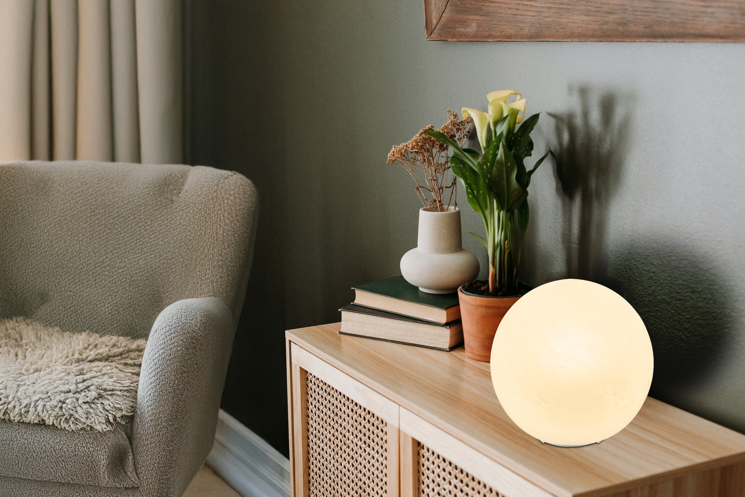 NOWA Tischleuchte »KOP« E27 1 Stk. Tischlampe rund Kugel Kugellampe Wohnzimmer Flur