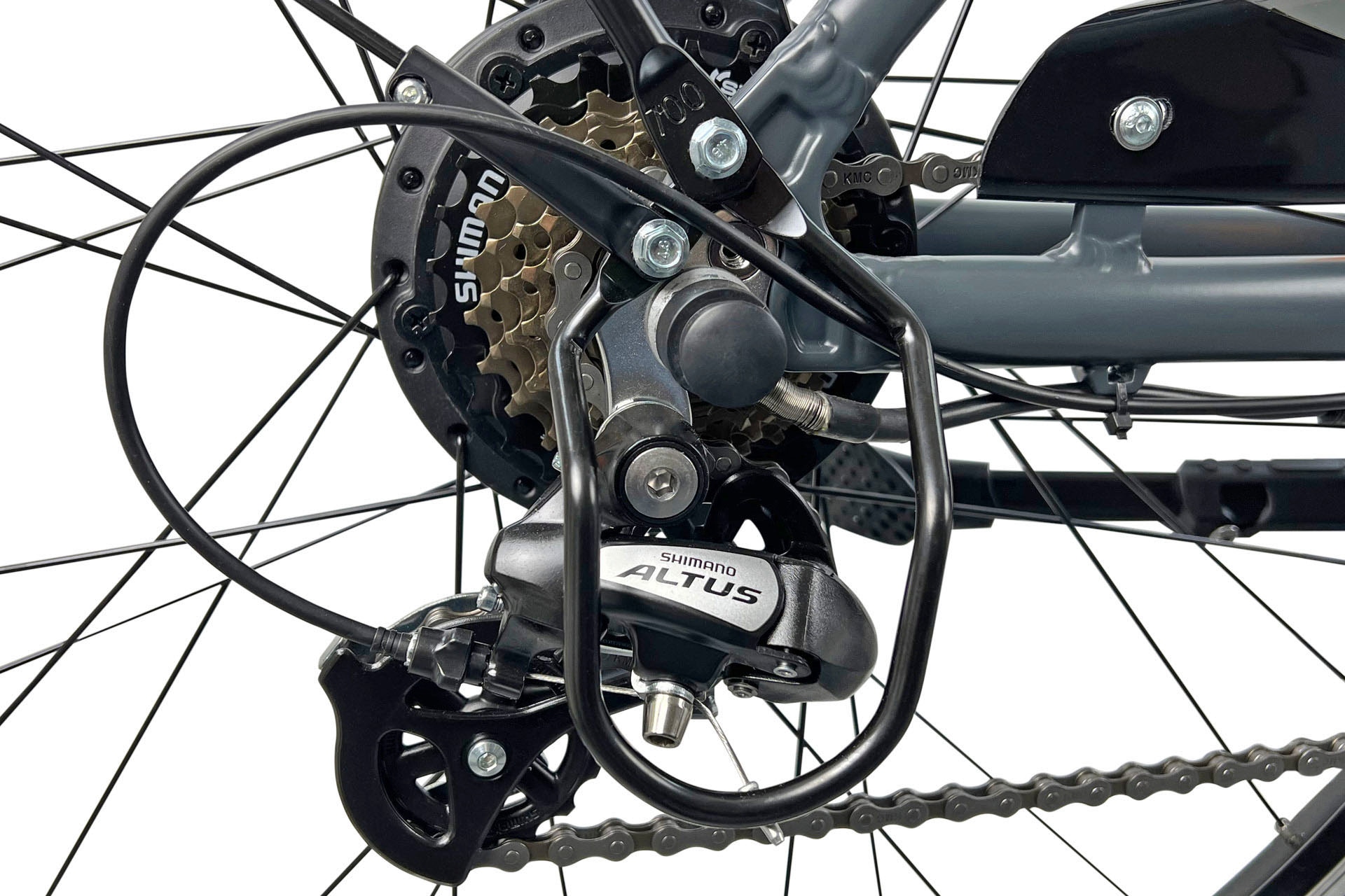 LLobe E-Bike »City E-Bike 28" County anthrazit«, Shimano, Altus, Heckmotor 250 W