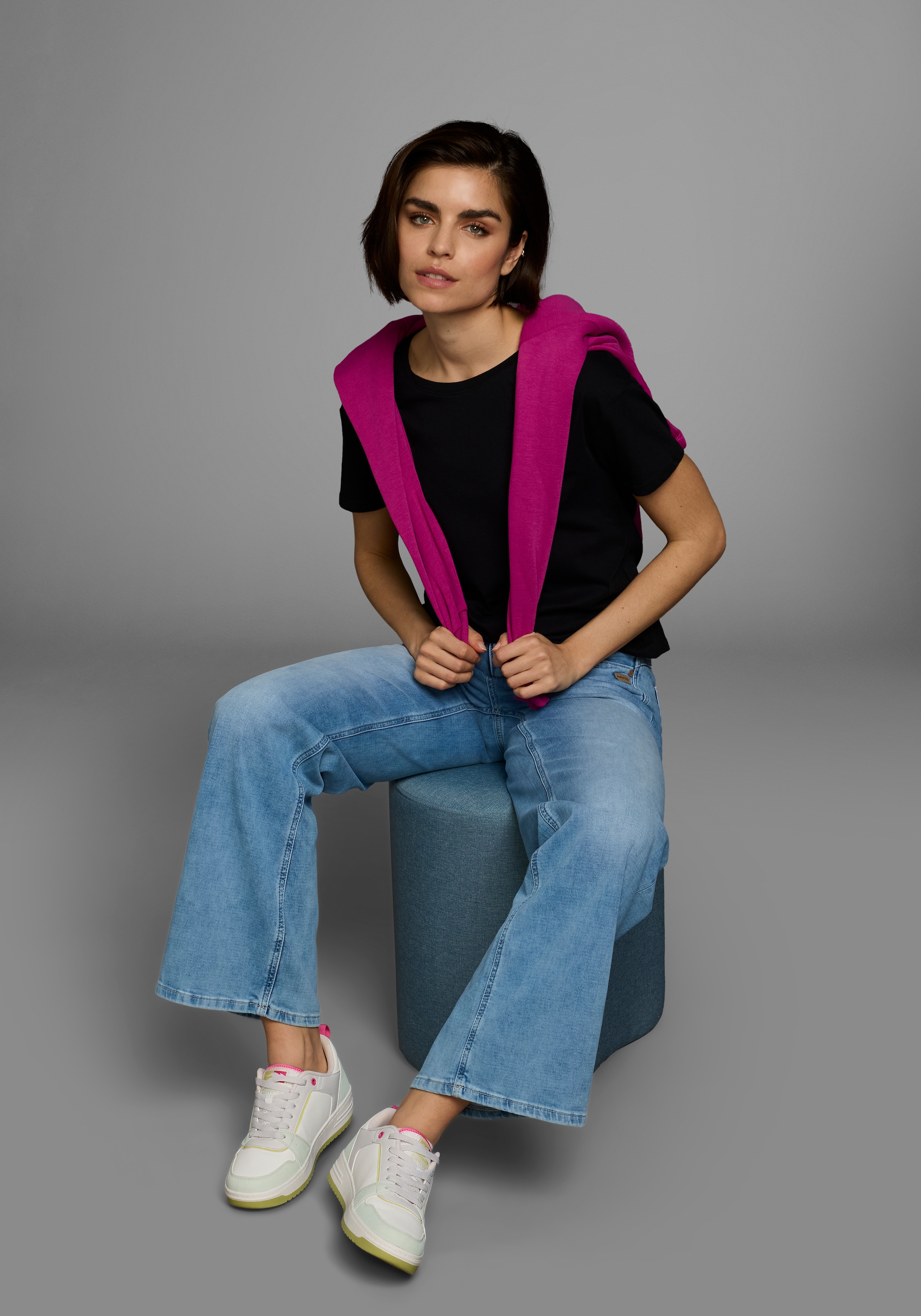 AJC T-Shirt oversize Passform,  Basic,  aus Baumwolle