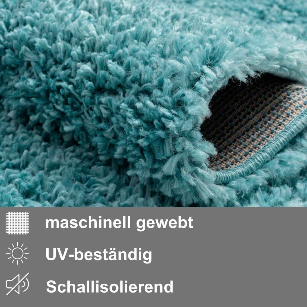 OTTO home Hochflor-Bettumrandung »Banji« Höhe 37 mm 3 Stk. tlg. Uni Farben, weich und flauschig, auch als Läufer & in rund erhältlich