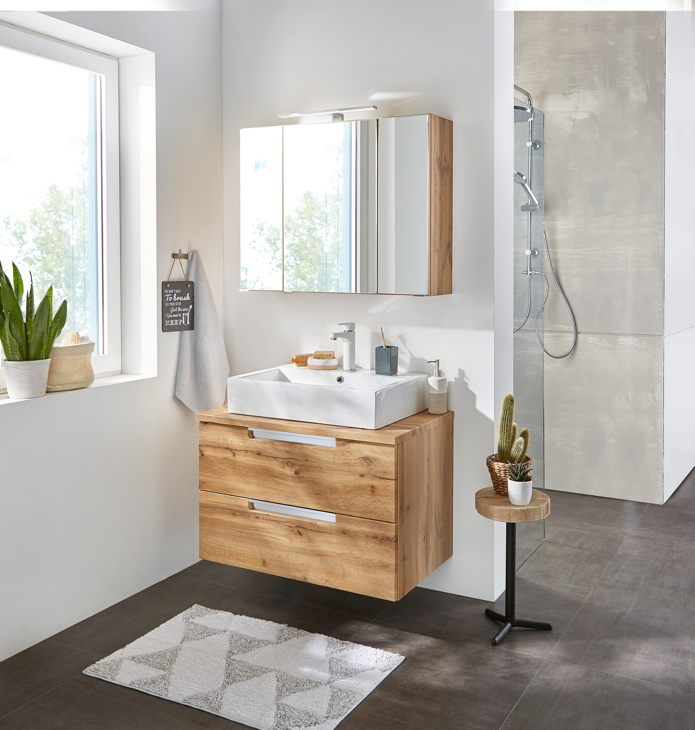 welltime Aufsatzwaschbecken »Verona«, eckig, Breite 60 cm, Tiefe 42 cm