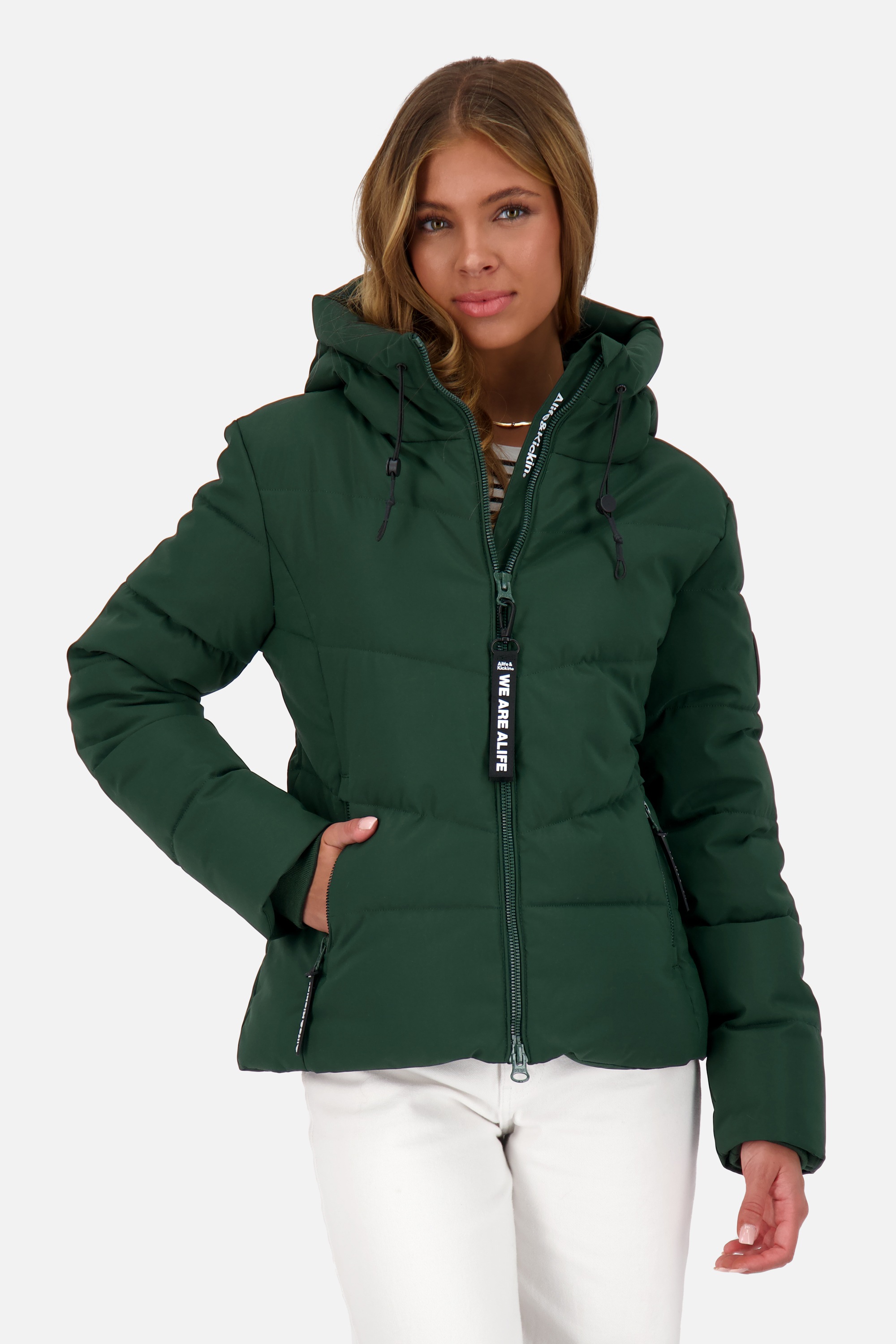Alife & Kickin Winterjacke »Damen MicaelaAK A«, Kurze warme Jacke mit gefütterten Reißverschlusstaschen und Kapuze