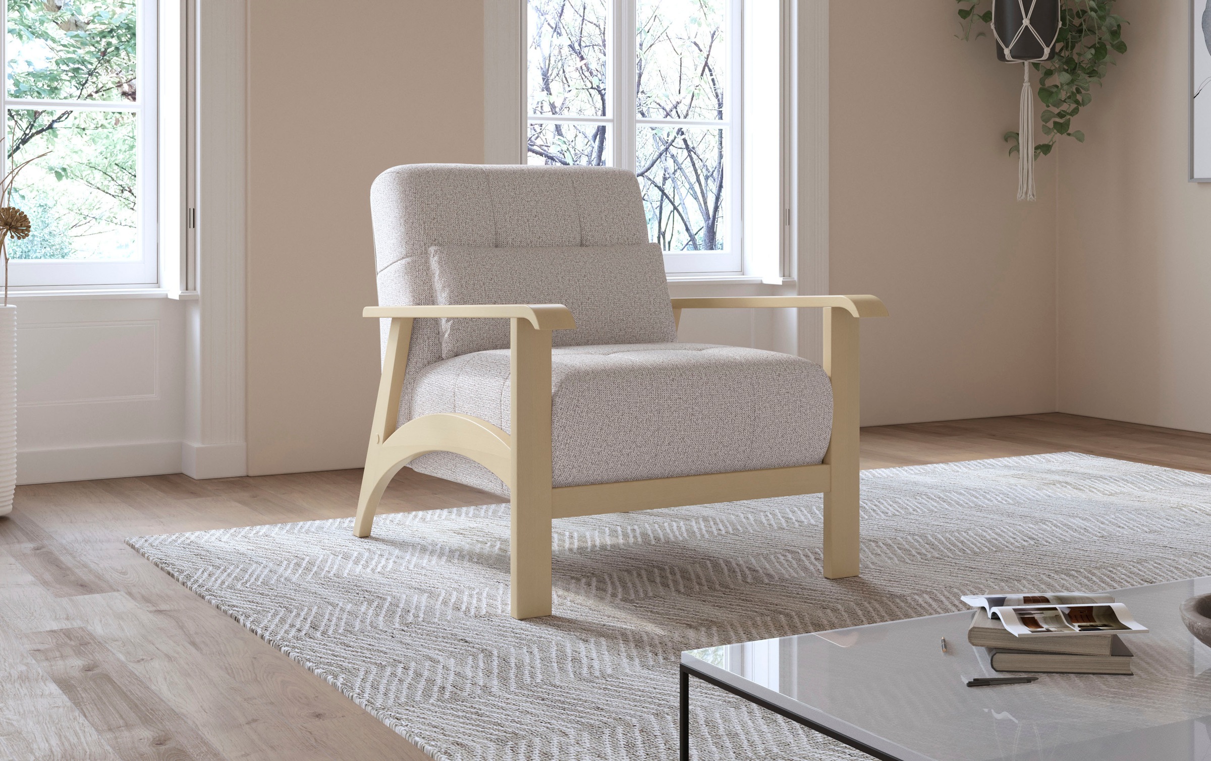 sit&more Sessel »Billund«, Armlehnen aus Buchenholz in natur, verschiedene günstig online kaufen