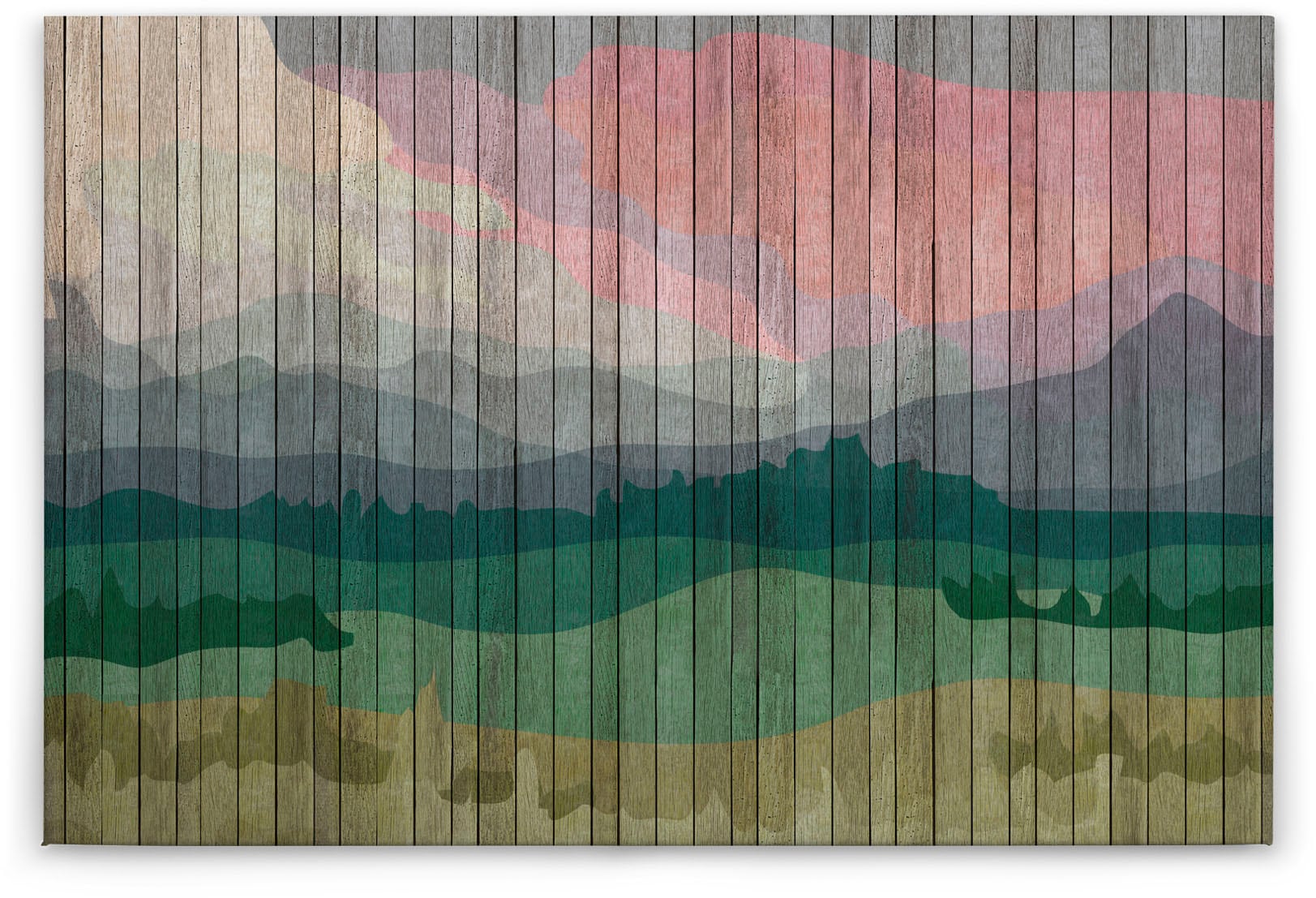 Bricoflor Grafisches Leinwand Bild Mit Berglandschaft Buntes Bild Auf Leinw günstig online kaufen