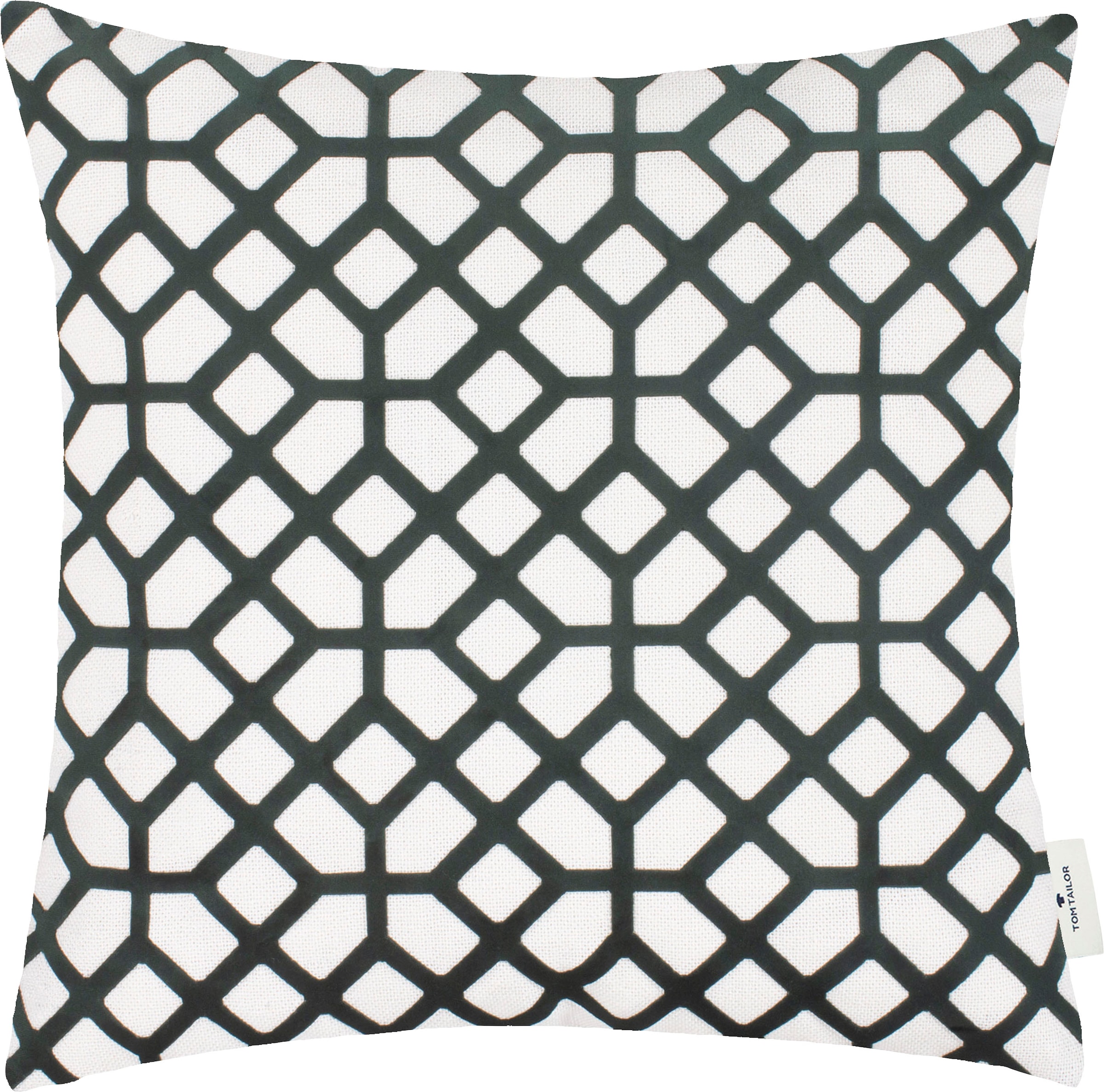 TOM TAILOR HOME Dekokissen »Geometric Velvet«, mit geometrischer Cut-Out Optik, Kissenhülle ohne Füllung, 1 Stück