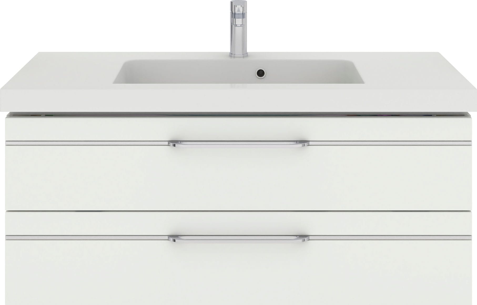 Saphir Badmöbel-Set »Balto Sprint Waschplatz mit Mineralmarmor-Waschtisch, 123 cm breit«, (1 St.), Waschtisch und Unterschrank, inkl. Türdämpfer, mit 2 Schubladen