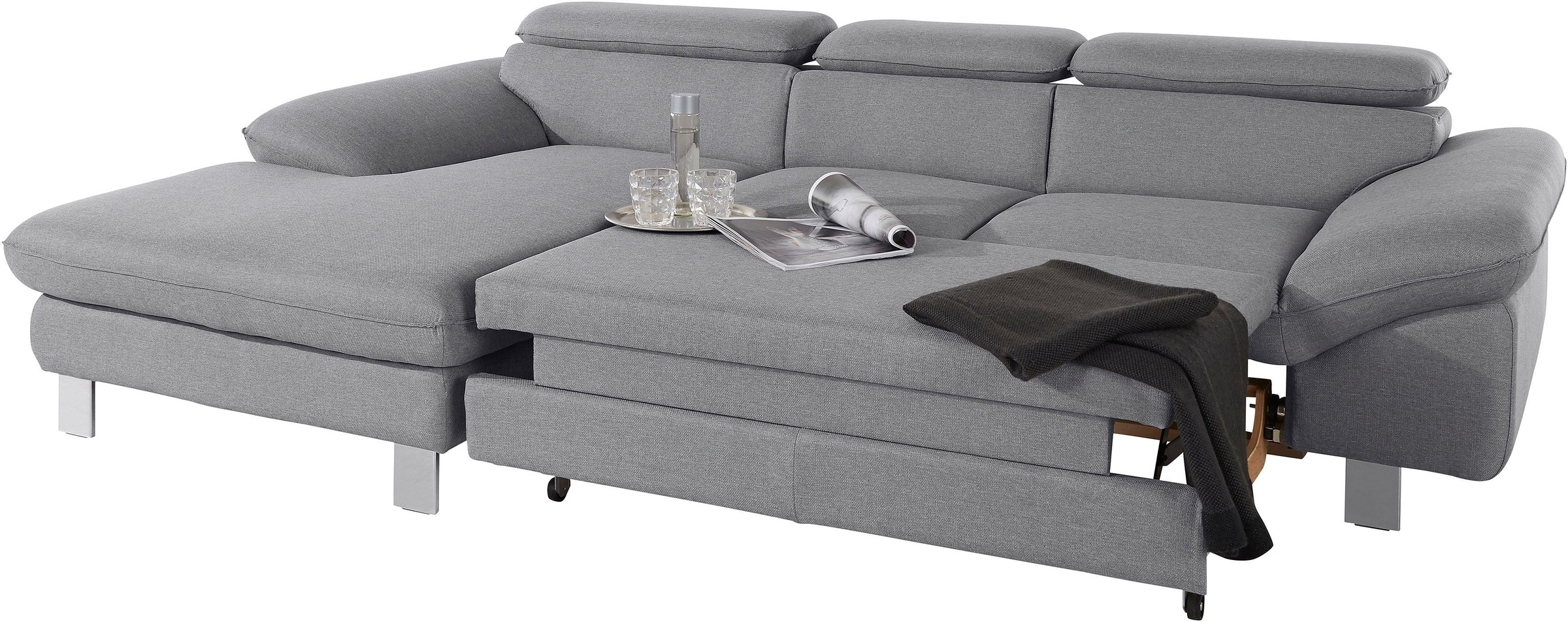 COTTA Ecksofa »Driver L-Form«, mit Kopfteilverstellung, wahlweise mit Bettfunktion & Bettkasten
