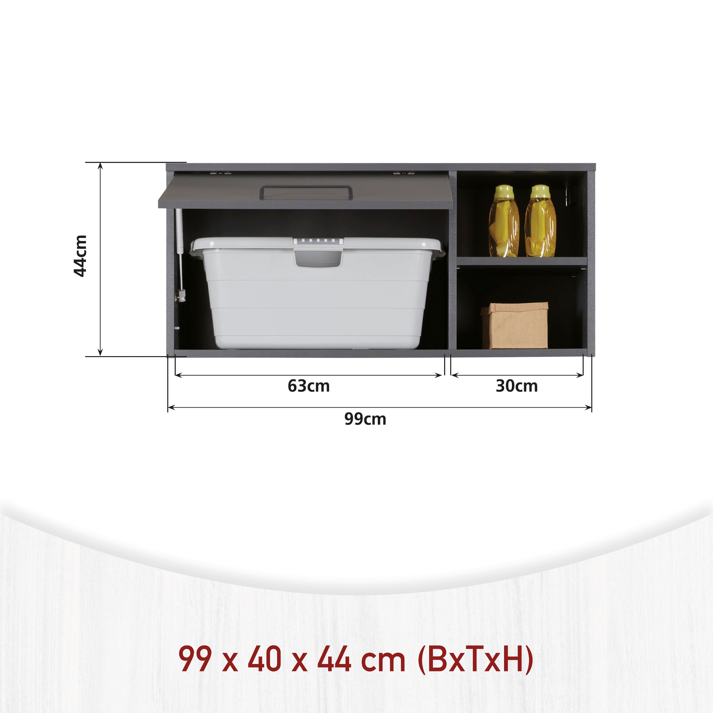 Inter Link Mehrzweckschrank-Set »Norela, Platzsparendes Waschmaschinen-Set mit Tisch & Hängeschrank« 2 Stk. tlg.