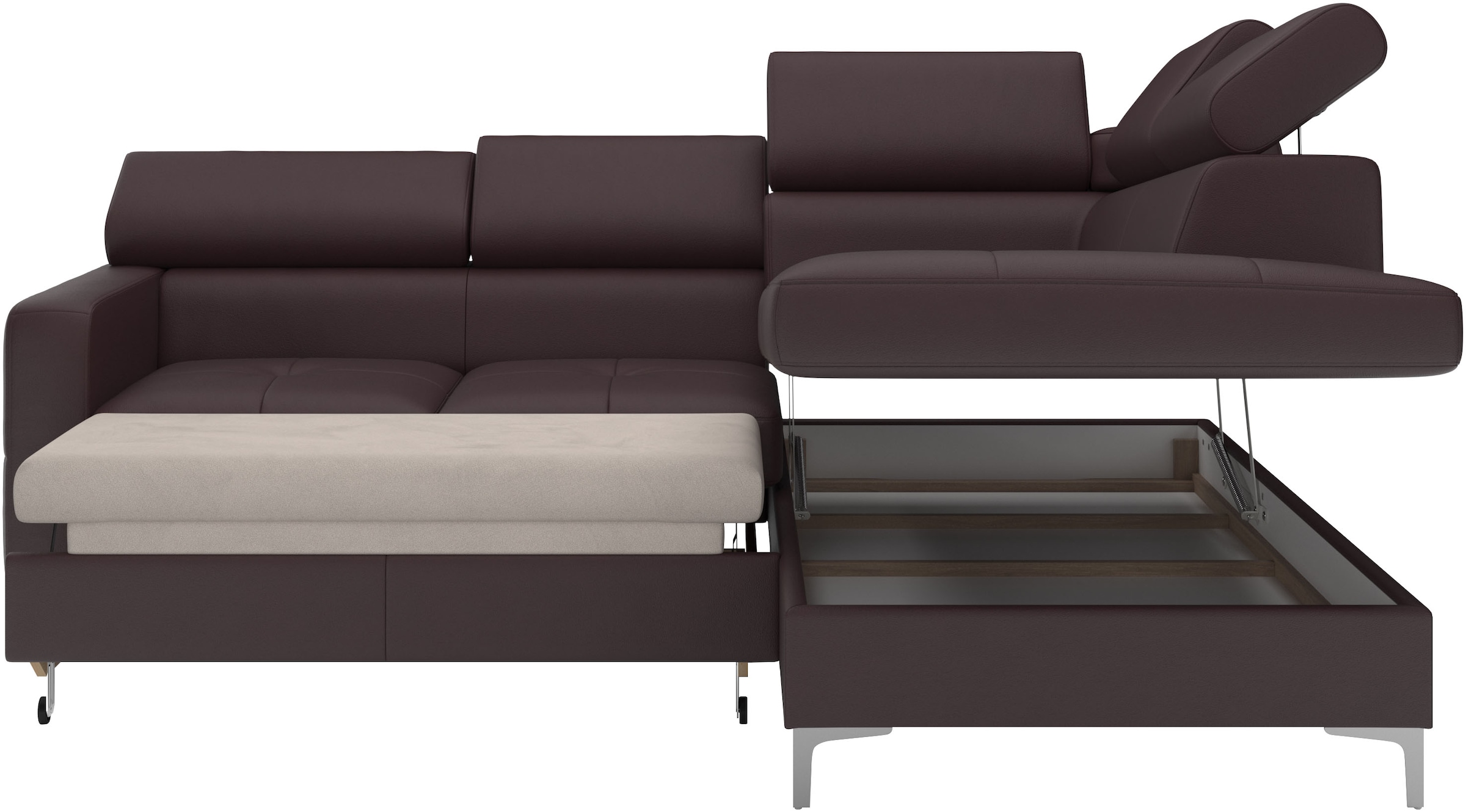 COTTA Ecksofa »Sammy L-Form«, mit Kopfteilverstellung, wahlweise mit Bettfunktion & Bettkasten