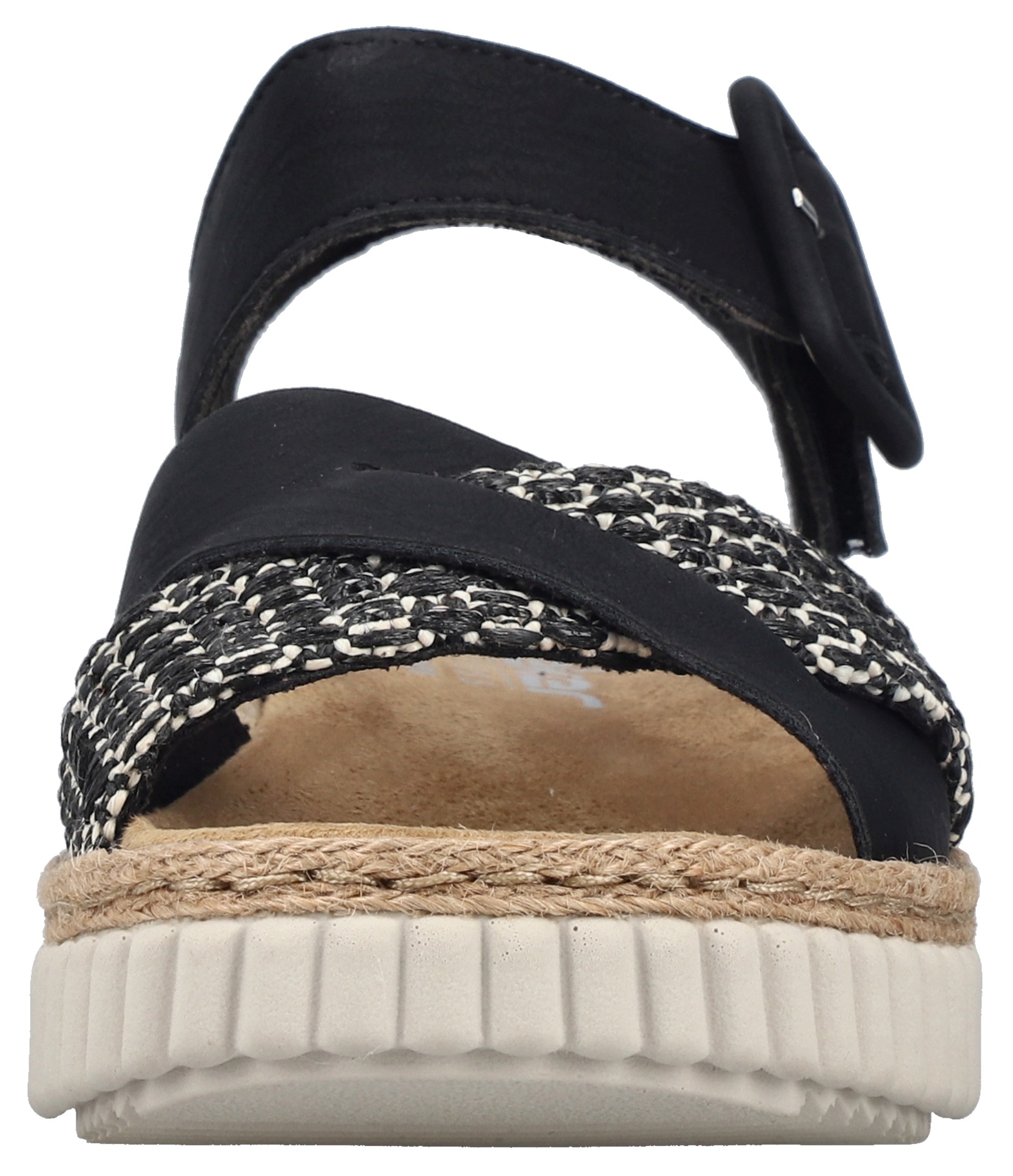 Rieker Sandale  Sommerschuh, Strandschuh, Urlaubsschuh mit Bastumrahmung