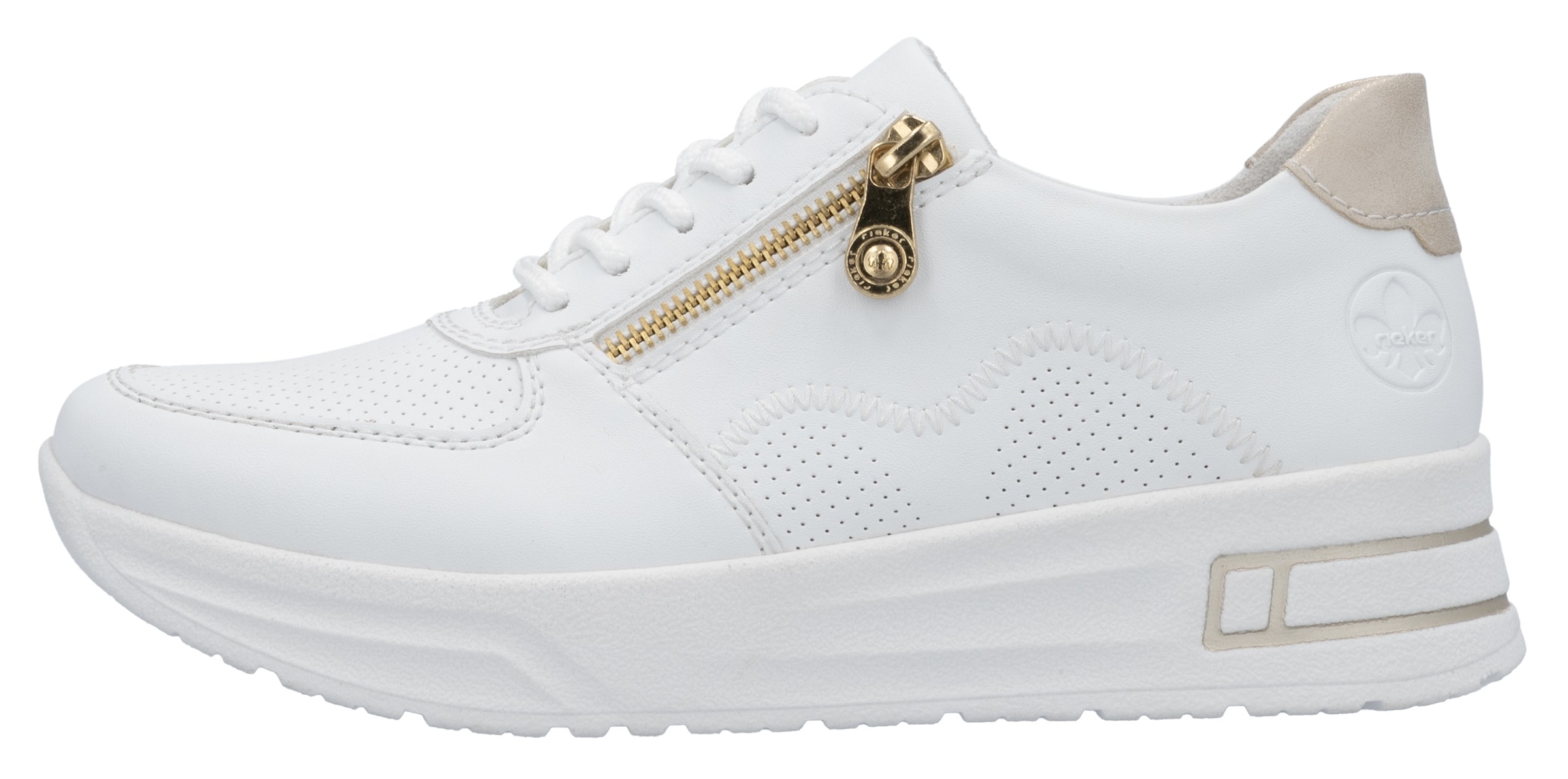 Rieker Plateausneaker, Halbschuh, Schnürschuh, Freizeitsneaker mit Reißverschluss