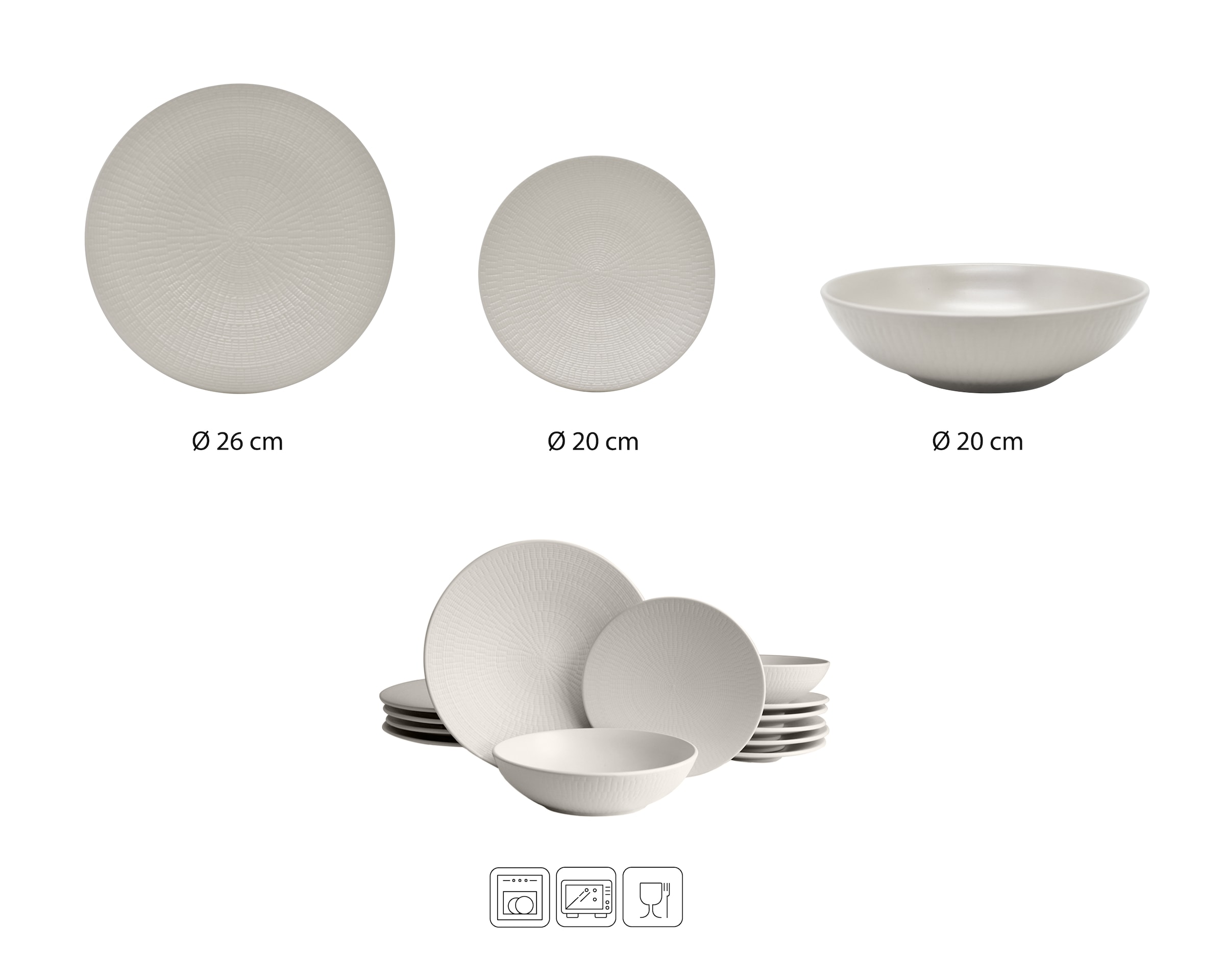 ECHTWERK Tafelservice »Blanka Nature-Design« mit Struktur