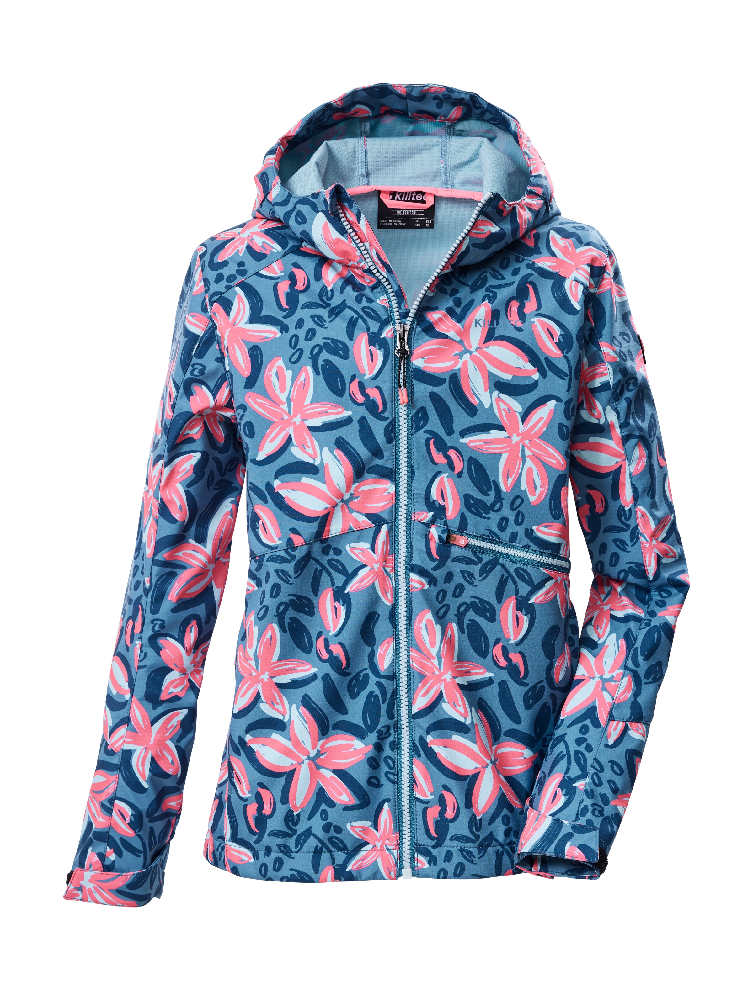 Killtec Softshelljacke »KOS 154 GRLS SFTSHLL JCKT« Wind- und wasserabweisende Kinderjacke mit buntem Print