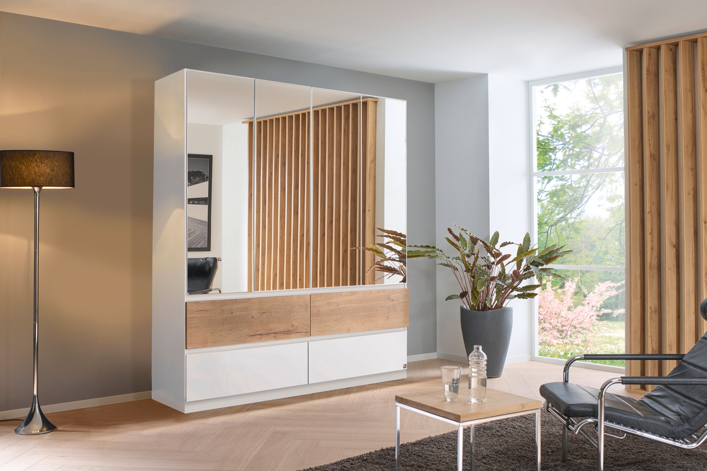 rauch Drehtürenschrank "Winnipeg" grifflose Front, Schubkästen m. Griffmuld günstig online kaufen