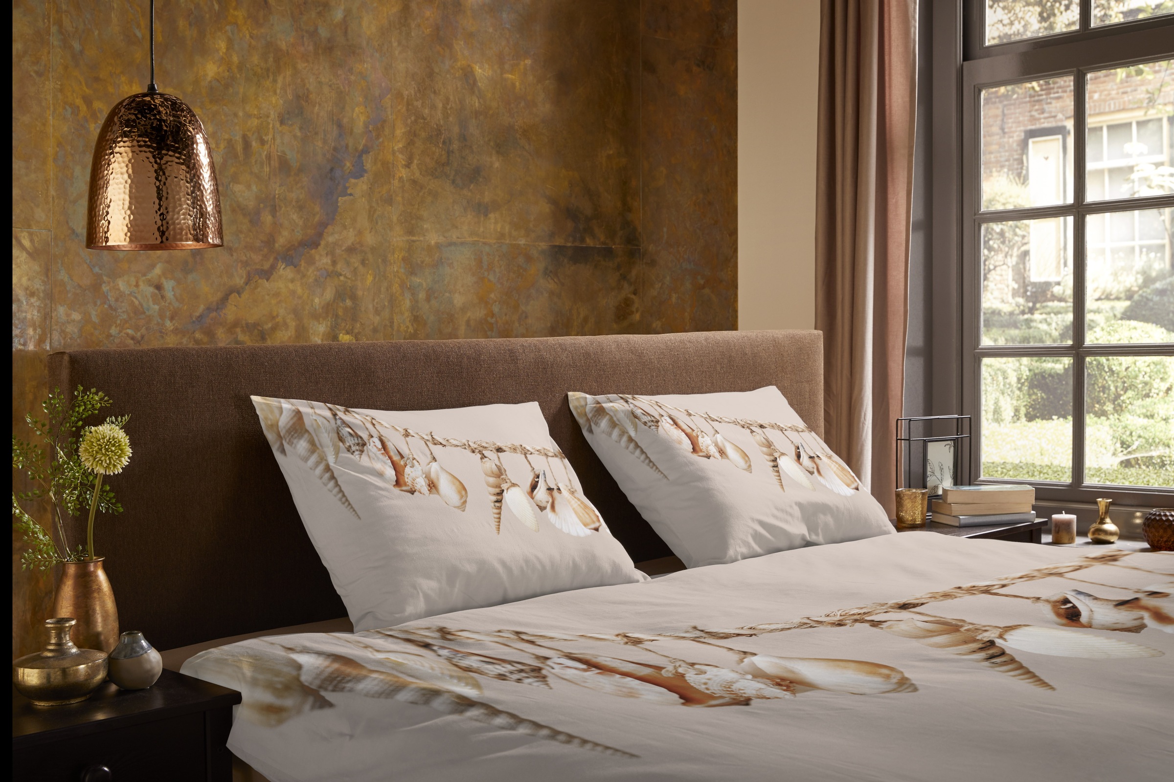 PURE luxury collection Wendebettwäsche »Ibiza«, Mikrofaser, Pflegeleicht, Reißverschluss, Wendeoptik, Muscheln, Sand