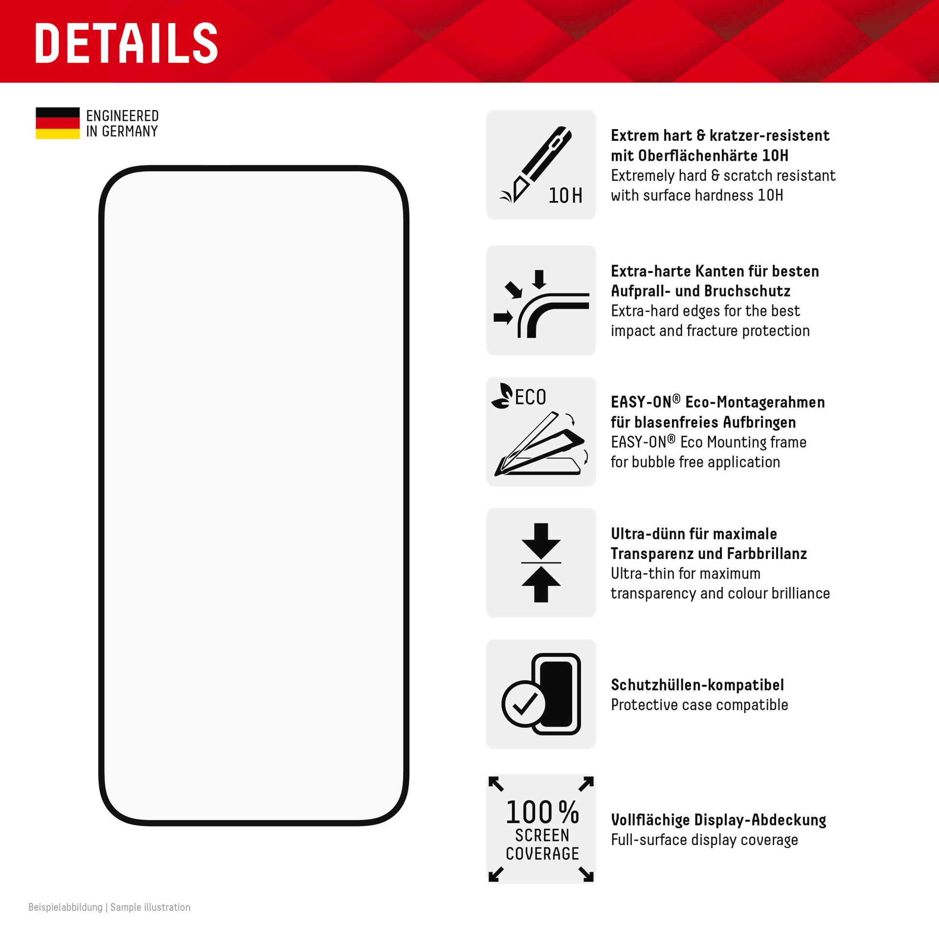 Displex Displayschutzglas »Premium Set 4in1«, für Apple iPhone 15, (Set, 4 St., bestehend aus Displayschutz, Case, Kabel, Netzteil), Displayschutzfolie Schnellladegerät 20 W MagSafe USB-C zu USB-C-Kabel