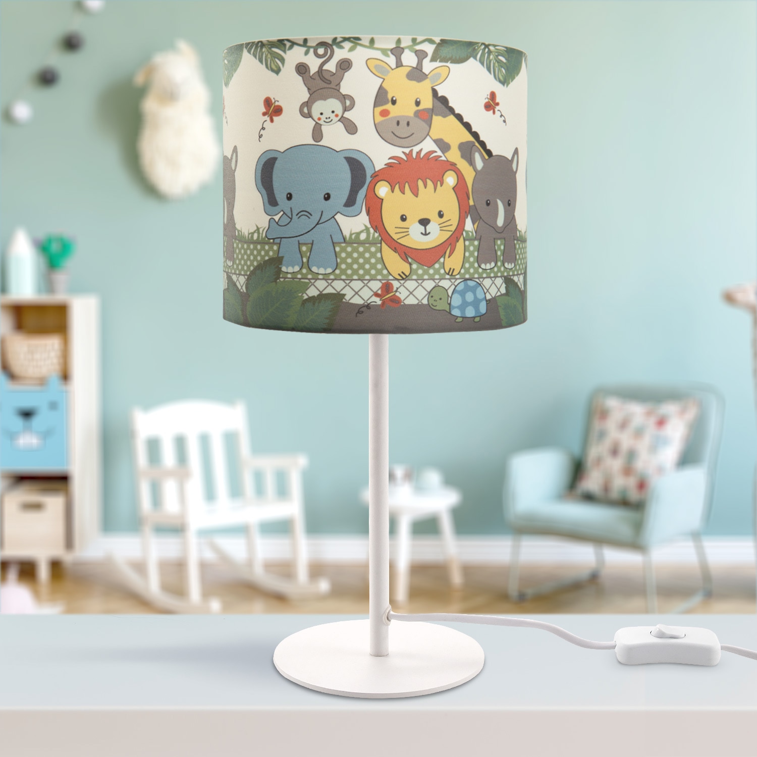 Paco Home Tischleuchte »Diamond Tischleuchte Kinderzimmer bestellen Kinderlampe LED flammig-flammig, Dschungel-Tiere, 634«, E14 1 online Lampe