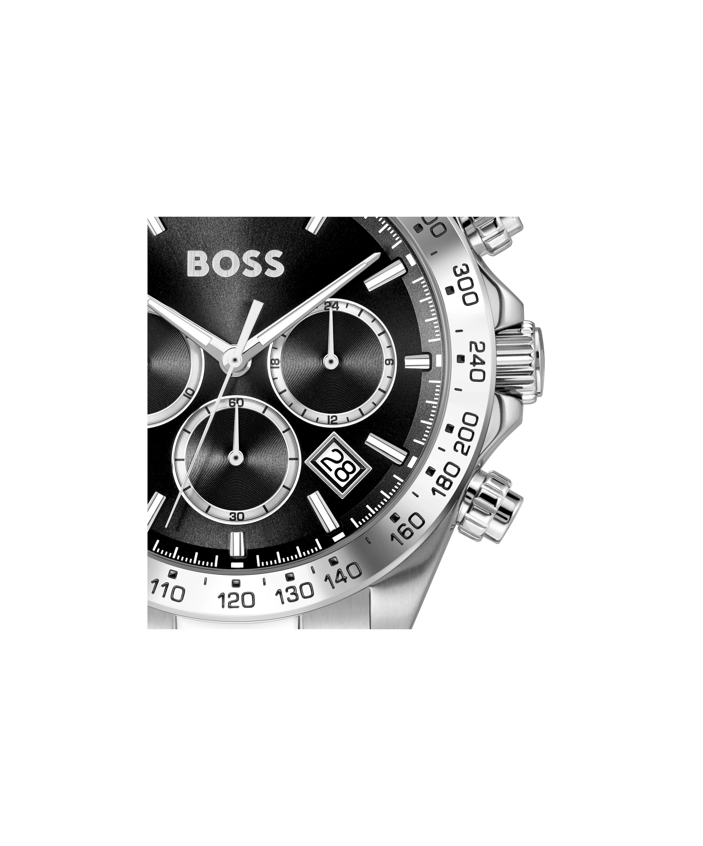 BOSS Chronograph »HERO 2.0«, Quarzuhr, Armbanduhr, Herrenuhr, Edelstahlarmband, analog, Tag