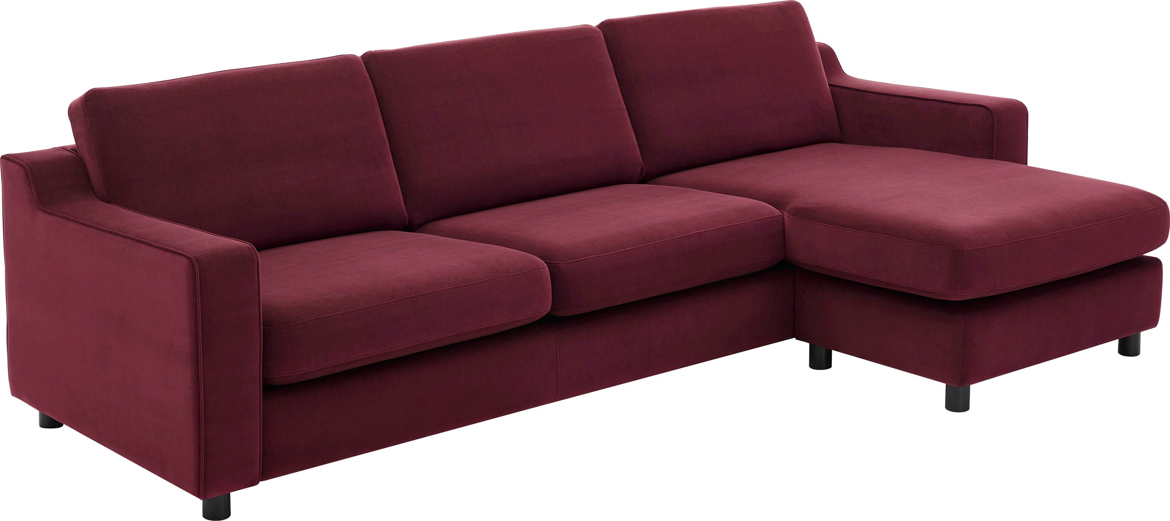 ATLANTIC home collection Ecksofa »Luka L-Form« pflegeleichter Samtvelours günstig online kaufen