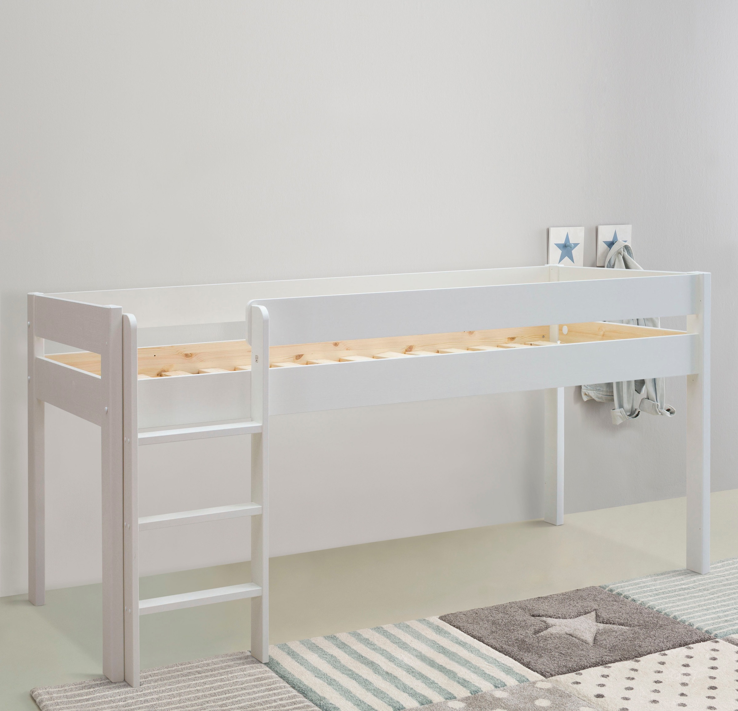 OTTO home Hochbett »"ROBIN " Massivholz, viel Stauraum, seitenverkehrt mont günstig online kaufen