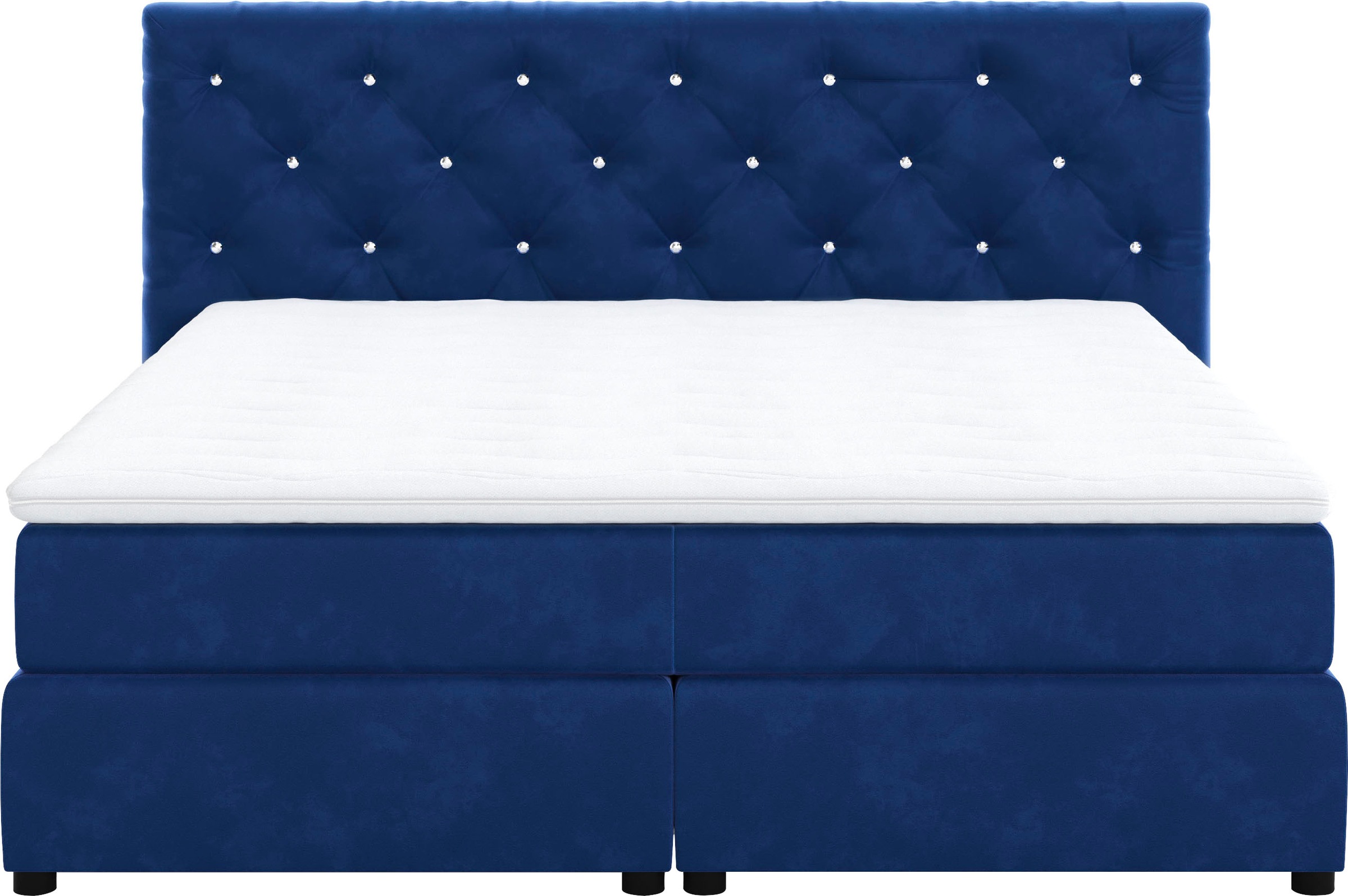 COTTA Boxspringbett »Castle«, mit Strasssteinen im Kopfteil, inkl. Topper