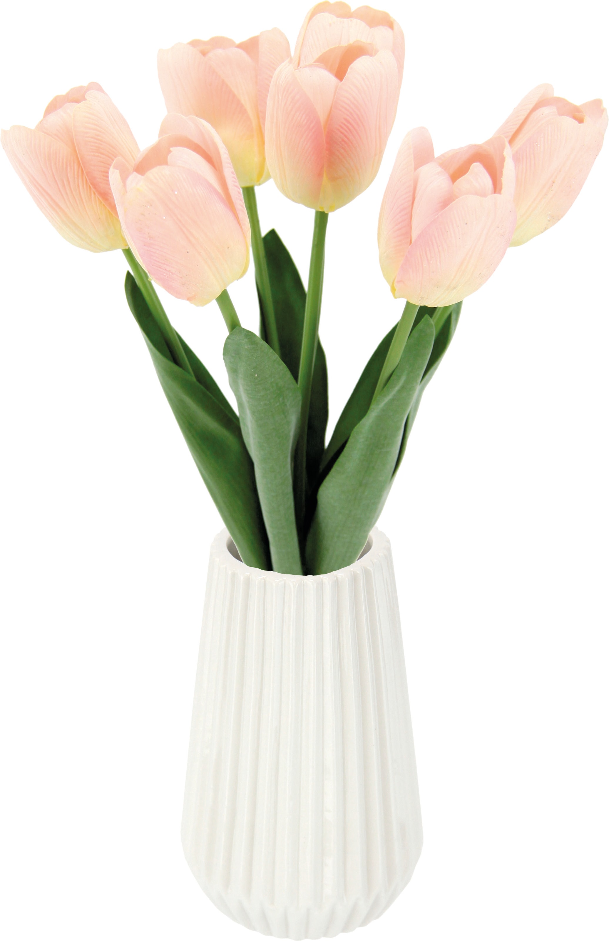 Kunstblume I.GE.A. Vase »Real-Touch-Tulpen«, Keramik aus (1 bestellen auf Rechnung St.),