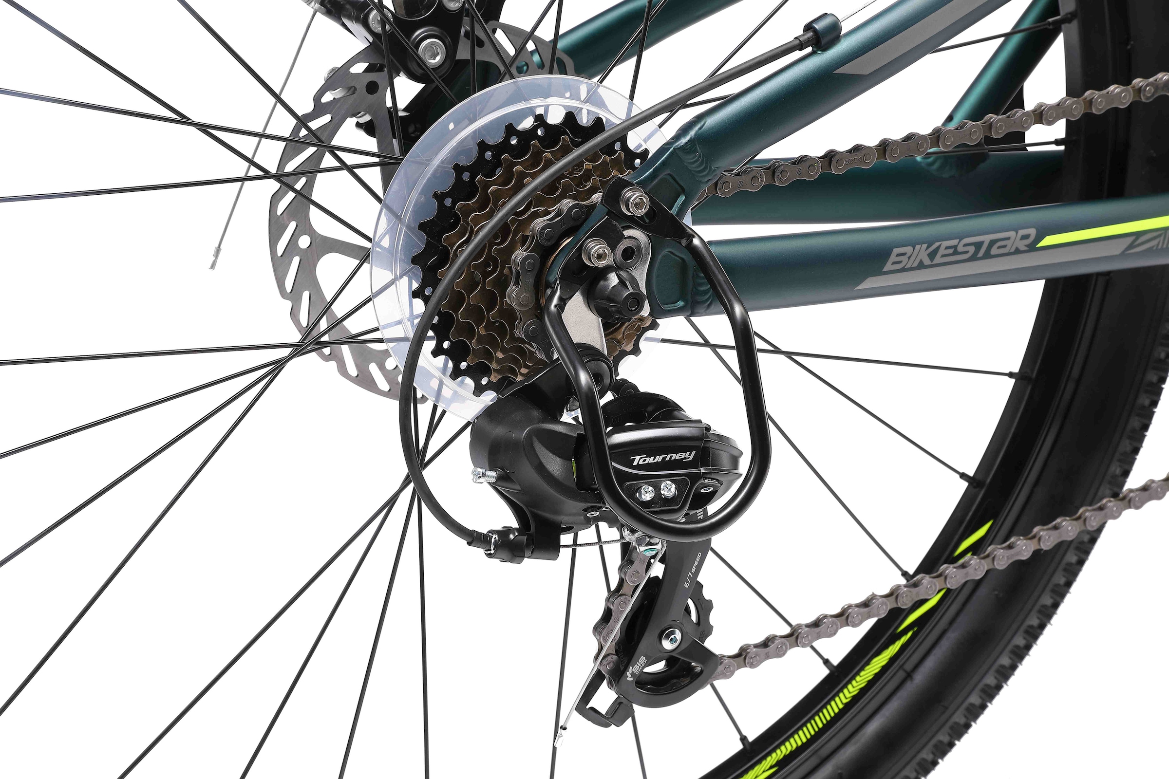 Bikestar Mountainbike, 21 Gang, Shimano, RD-TY300 Schaltwerk, Kettenschaltung, für Damen und Herren, Kettenschaltung