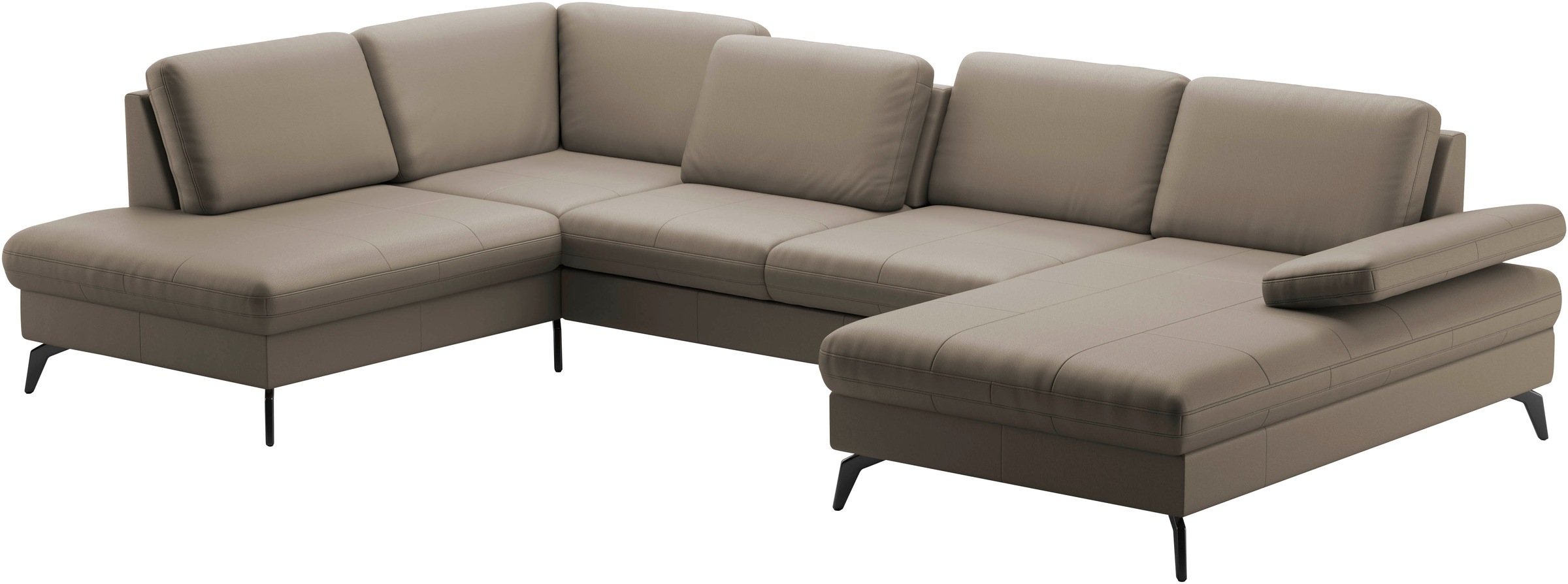 sit&more Wohnlandschaft »Morris U-Form, inkl. Sitztiefenverstellung«, wahlweise mit Armteilverstellung, Bettfunktion & Bettkasten