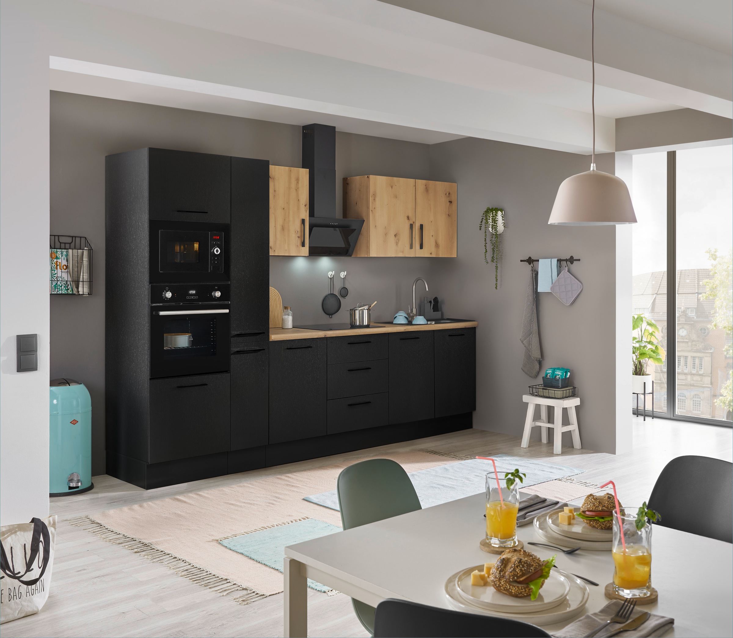 BASIC by Balculina Küchenzeile »Turin«, Breite 300 cm, wahlweise mit E-Geräten