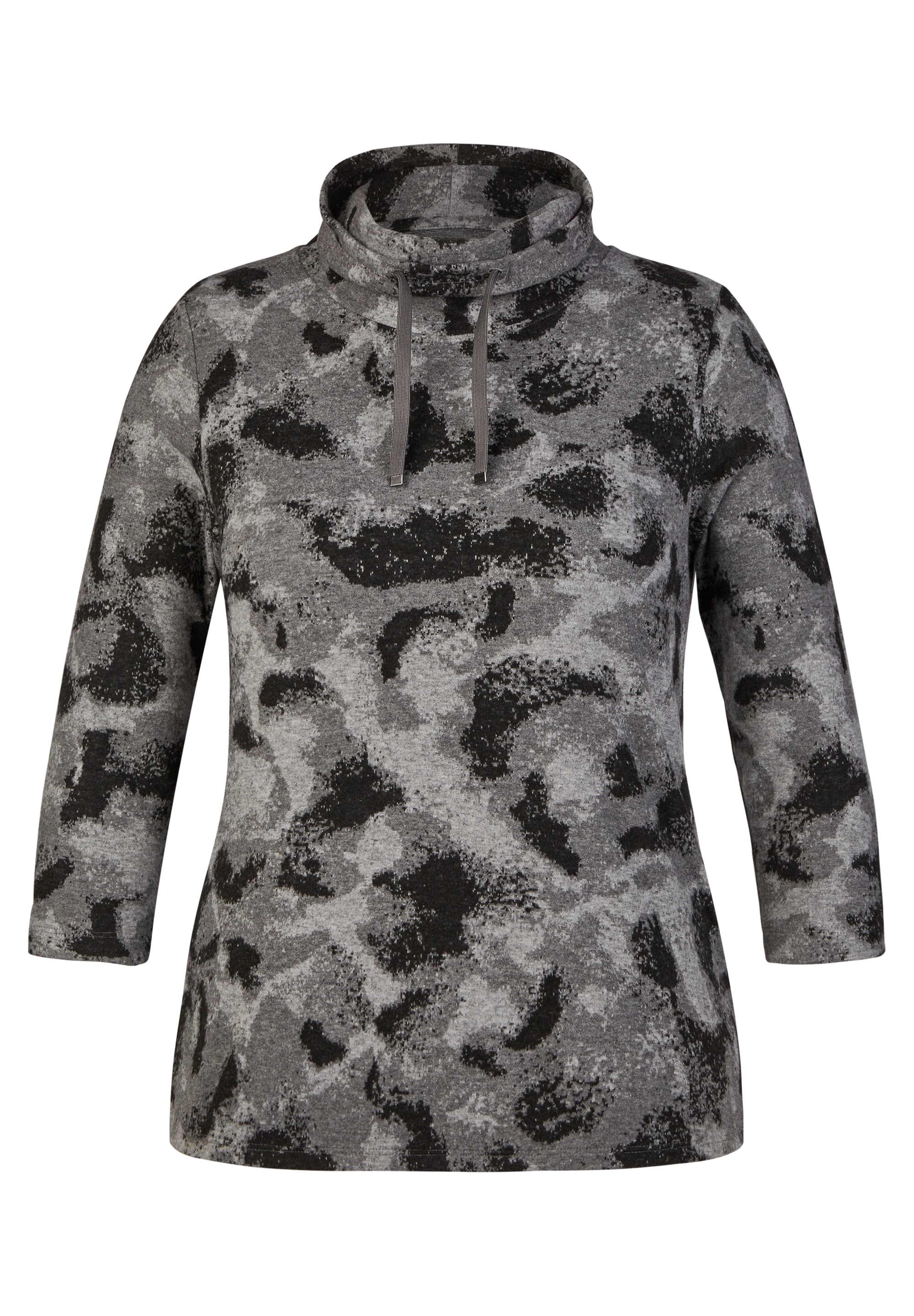 Rabe 3/4-Arm-Shirt, mit Kordelzug am Hals und grafischem Muster