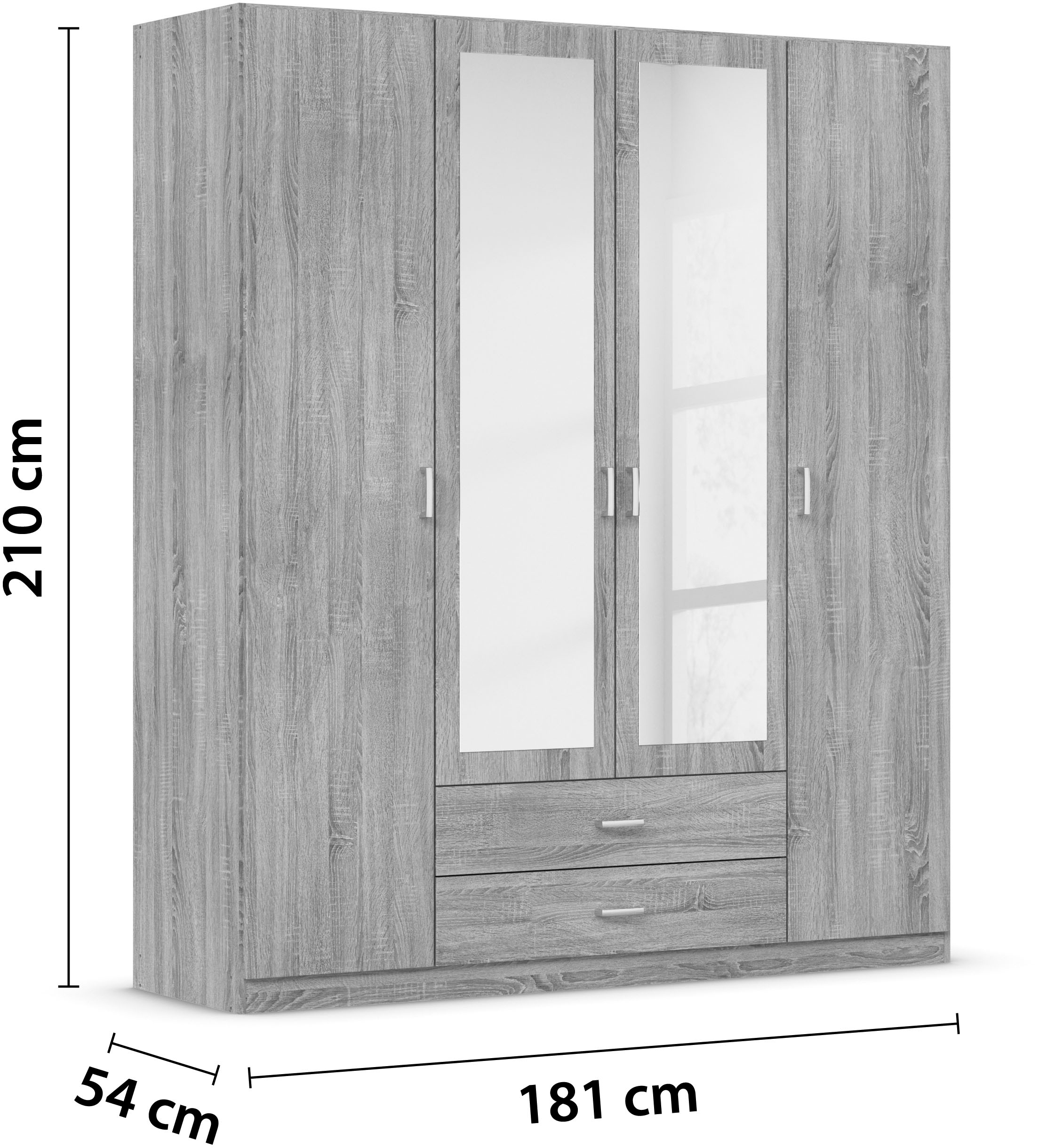 rauch Kleiderschrank »Schrank Garderobe Wäscheschrank GAMMA in 3 Breiten«, viel Stauraum mit 6 Schubladen, mit Spiegel TOPSELLER MADE IN GERMANY