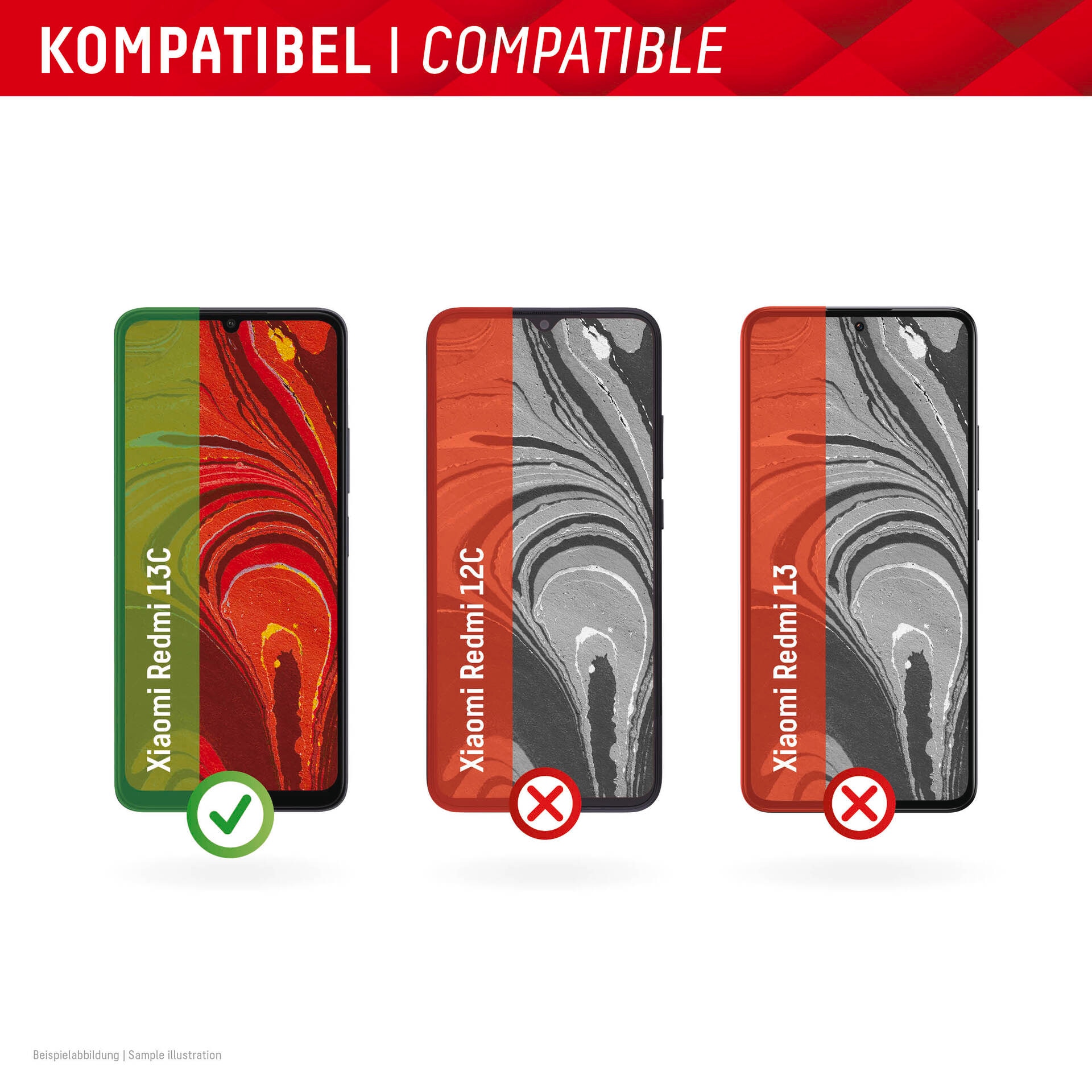 4. Bild von Displex Displayschutzglas »Smart Glass«, für Xiaomi Redmi 13C, Displayschutzfolie Displayschutz kratzer-resistent 9H unzerbrechlich