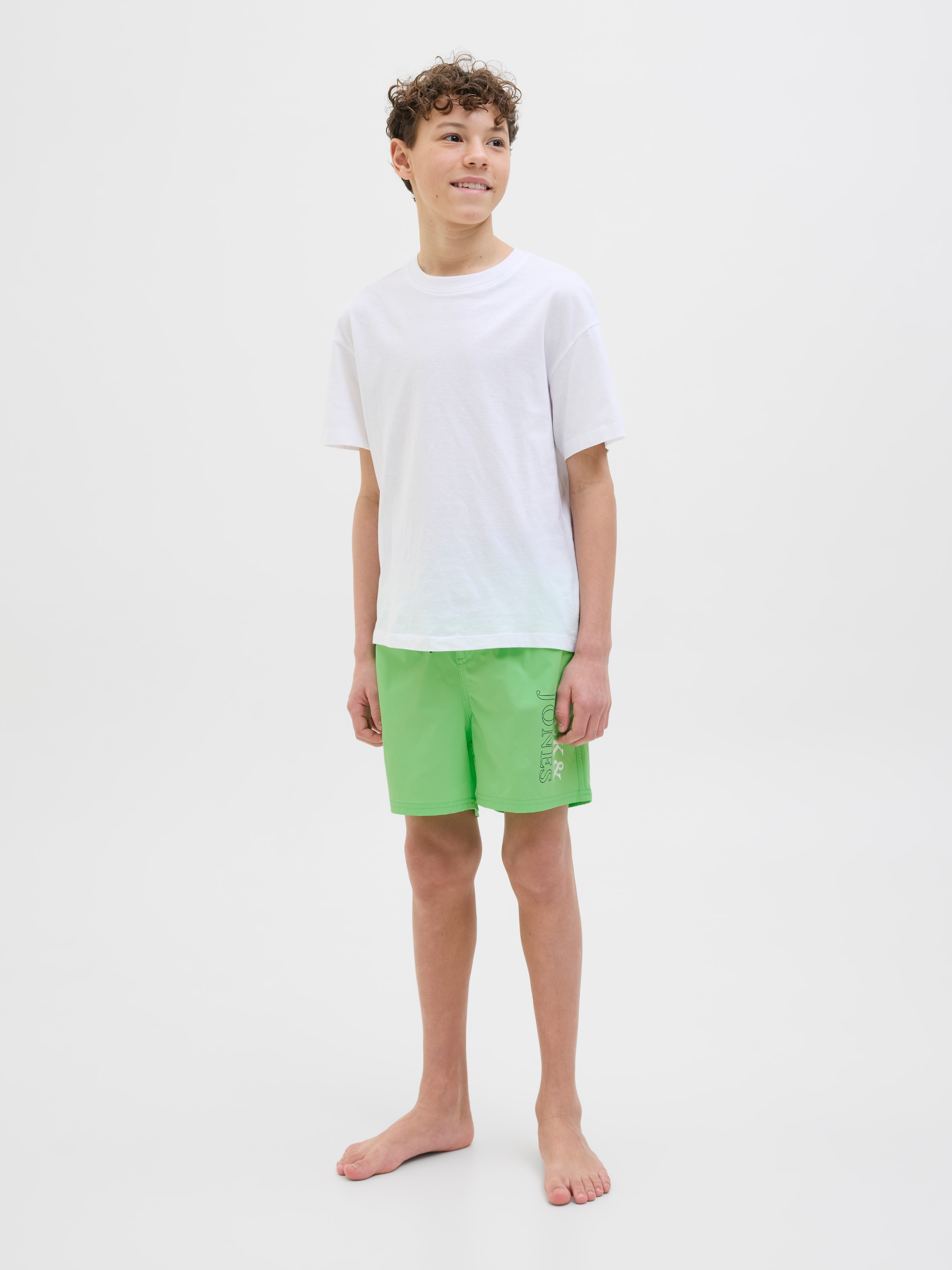 Jack & Jones Junior Badeshorts »JPSTMAUI mit Logoprint und praktischen Taschen«, bedruckt, modisch, regular fit, Web
