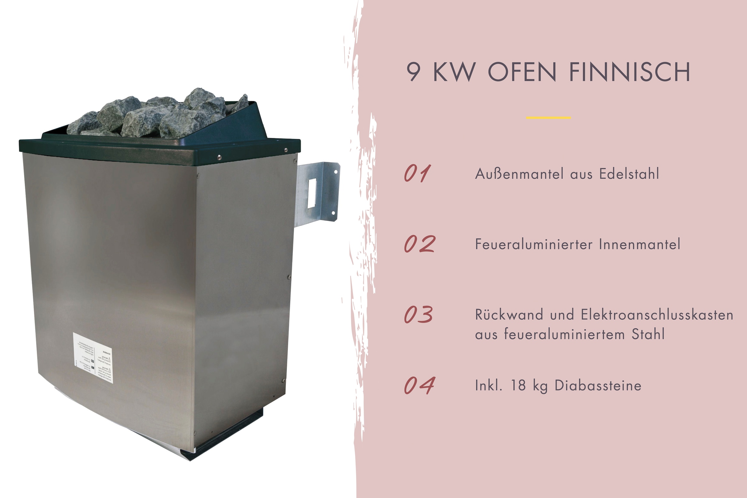 Karibu Sauna »Sanna 2«, 9-kW-Ofen mit externer Steuerung