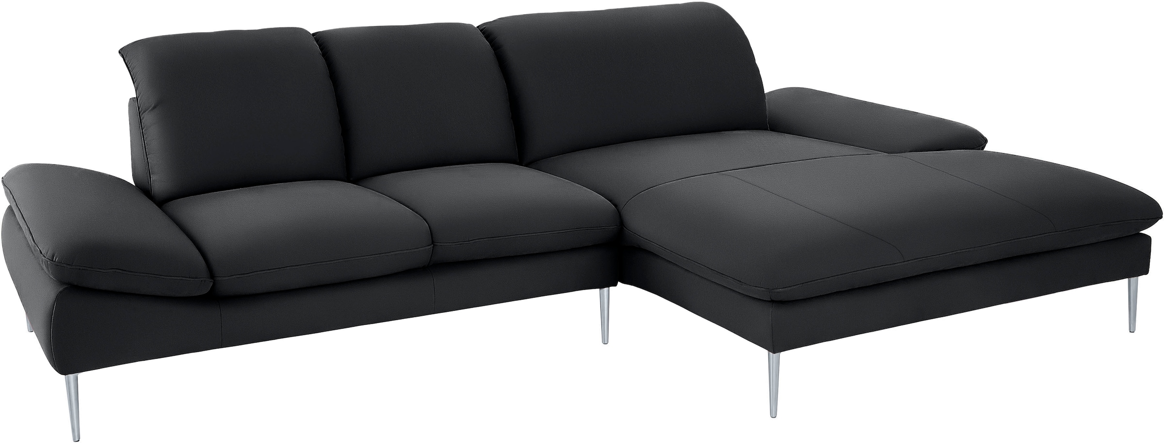 W.SCHILLIG Ecksofa »enjoy&MORE, Designsofa, elegant und bequem, L-Form«, mit Sitztiefenverstellung, Füße silber matt, Breite 310 cm