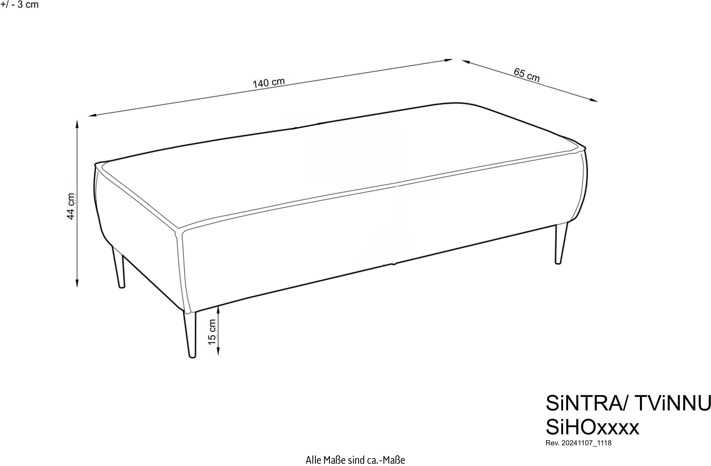 andas Sitzgruppe »TVINNU, Polsterecke L-Form, Schlaffunktion, mit Hocker«, (Set, 2 tlg.), stellbar zum Schlafsofa (Krokodilverbinder)
